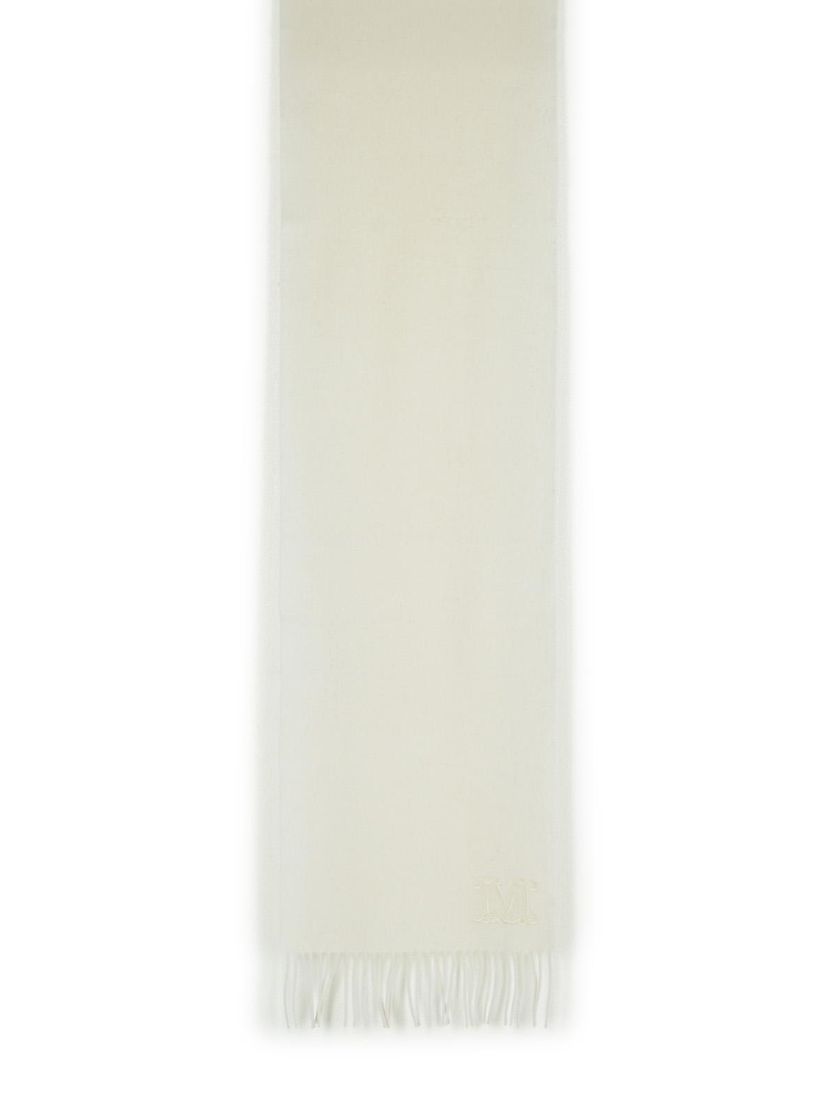 Max Mara Wsdalia Optical White Cashmere Scarf In White