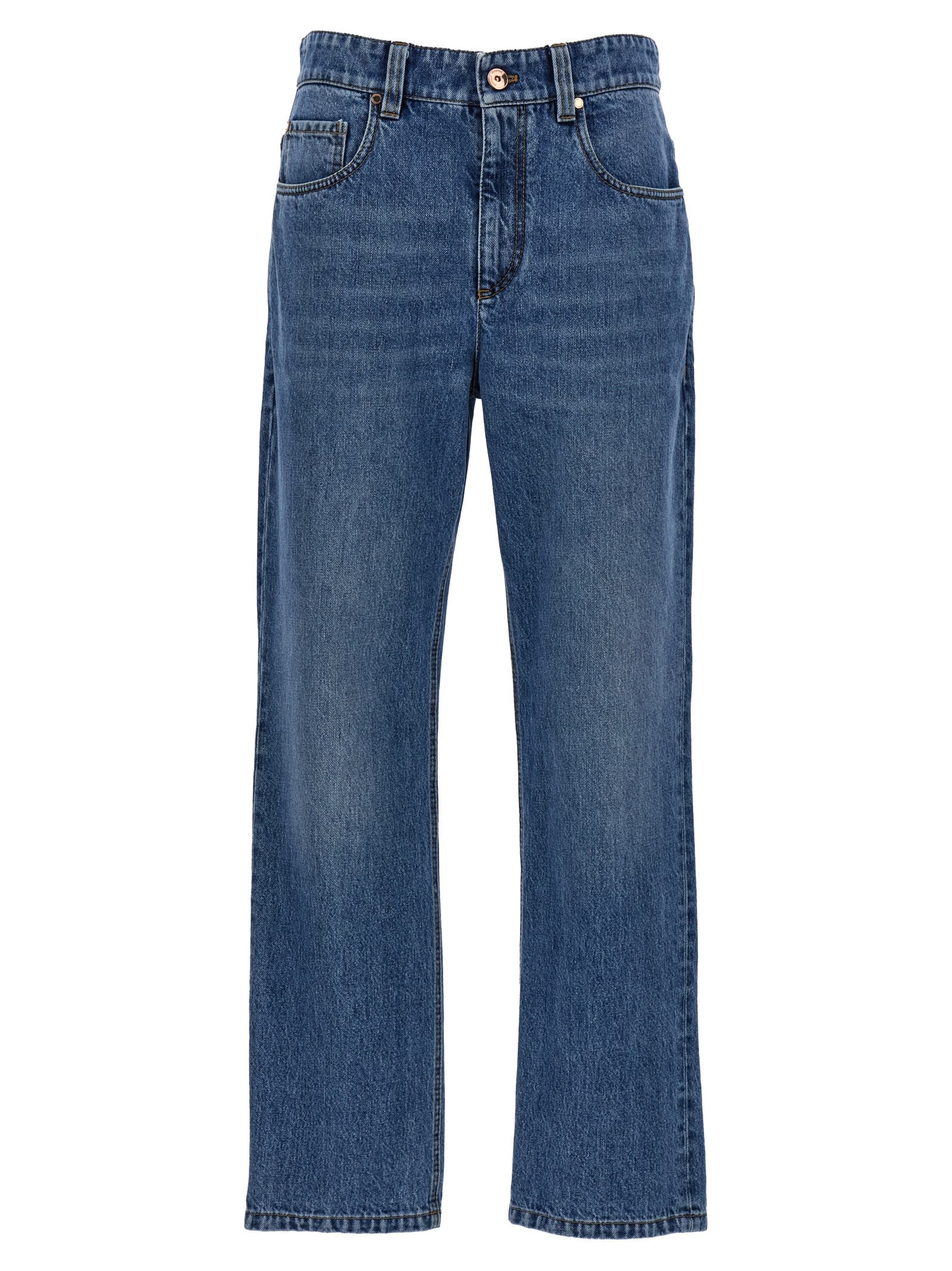 Shop Brunello Cucinelli Monile Denim Jeans In Blue