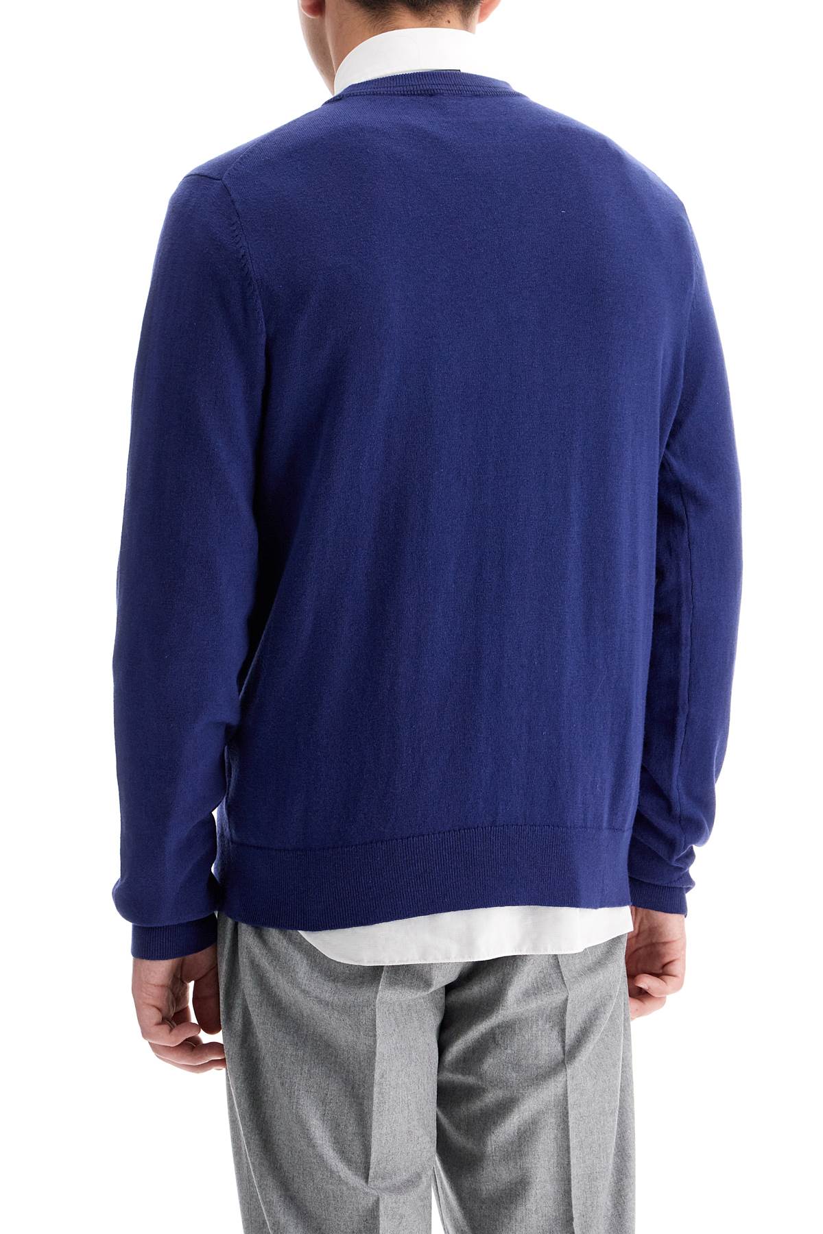 Shop Ps By Paul Smith Cotton And Wool Blend Pullover Sweater In Indigo (blue)