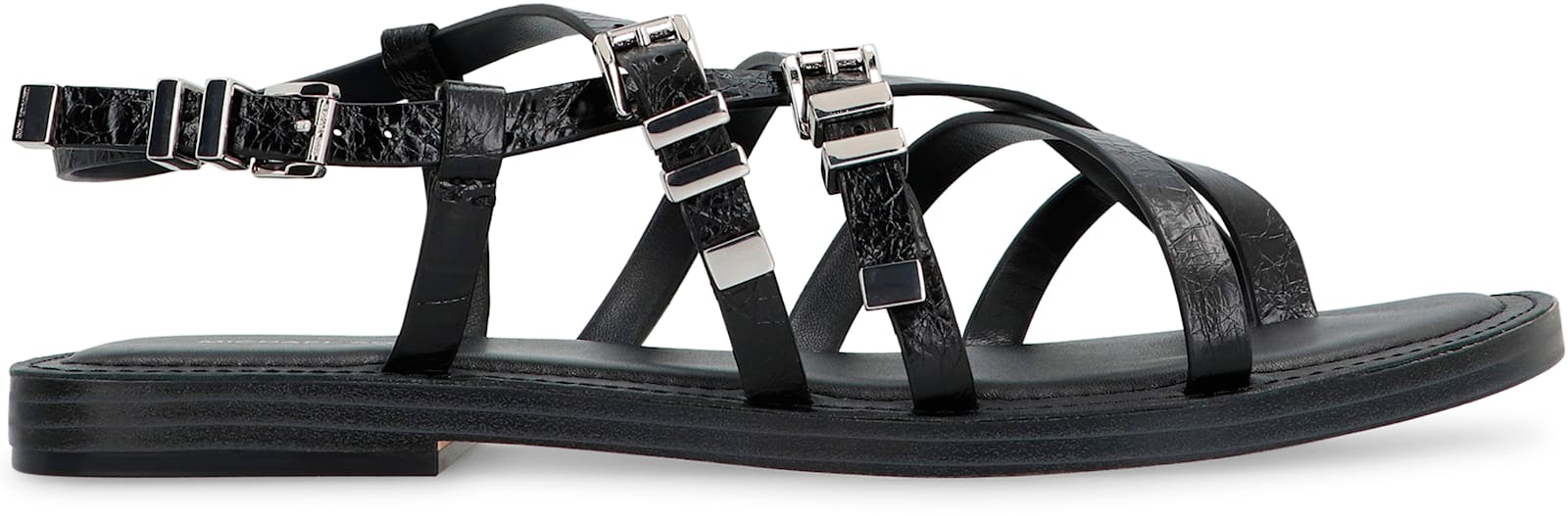 Michael Kors Darrington Snake Embossed Flat Sandals