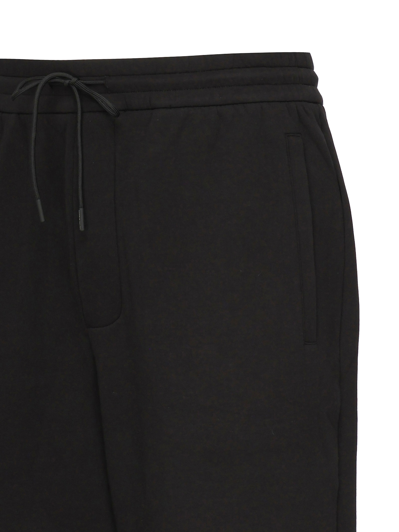 Emporio Armani Cotton Blend Jogging Trousers In Black
