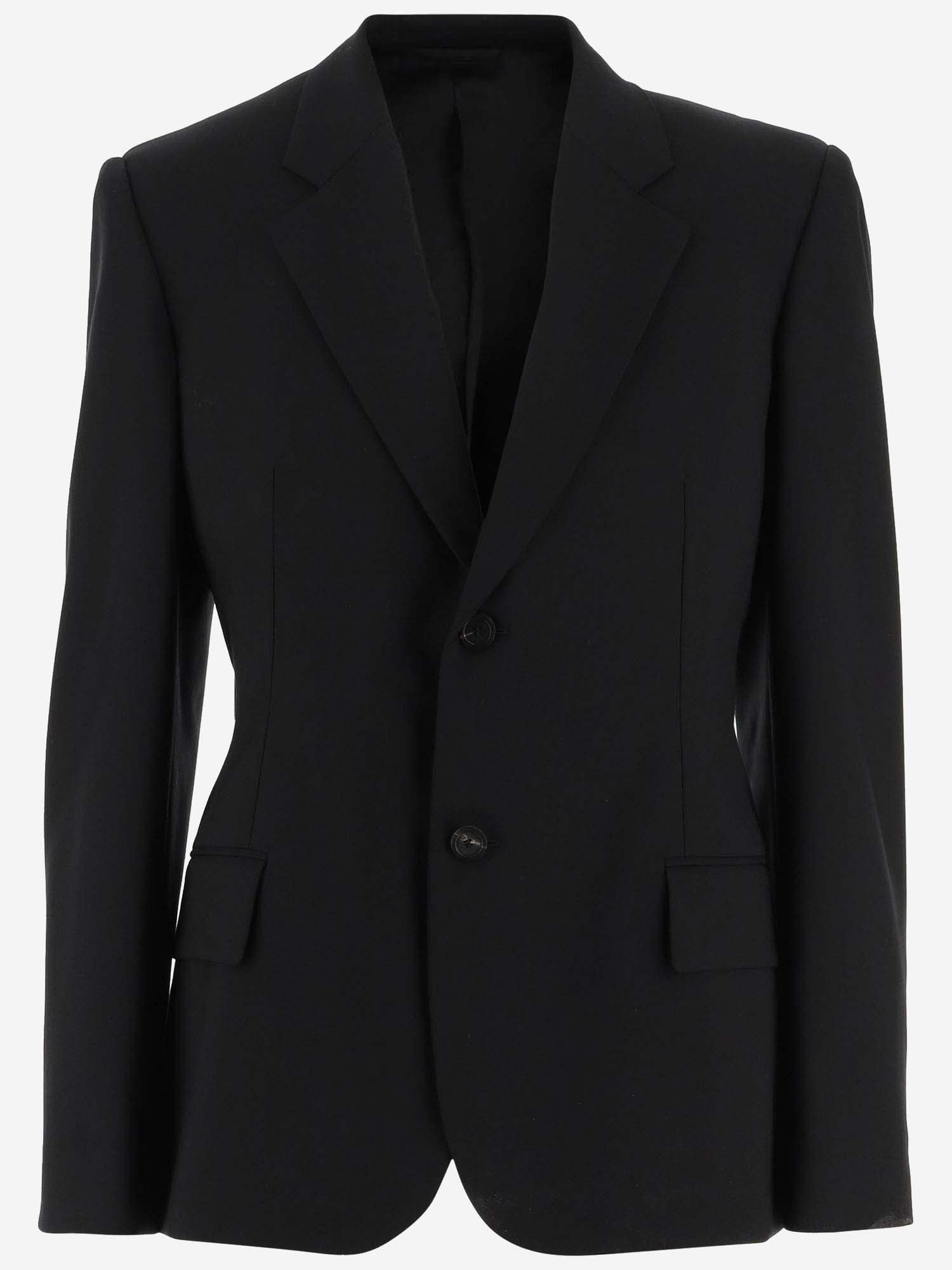 Balenciaga Single-breasted Cotton Blazer In Black