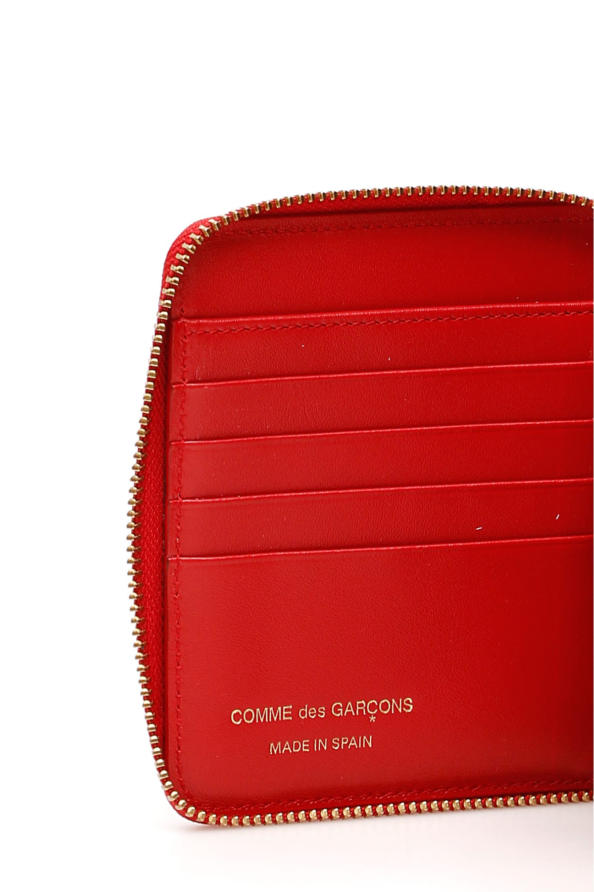 Comme Des Garçons Polka Dot Zip-around Wallet In Red