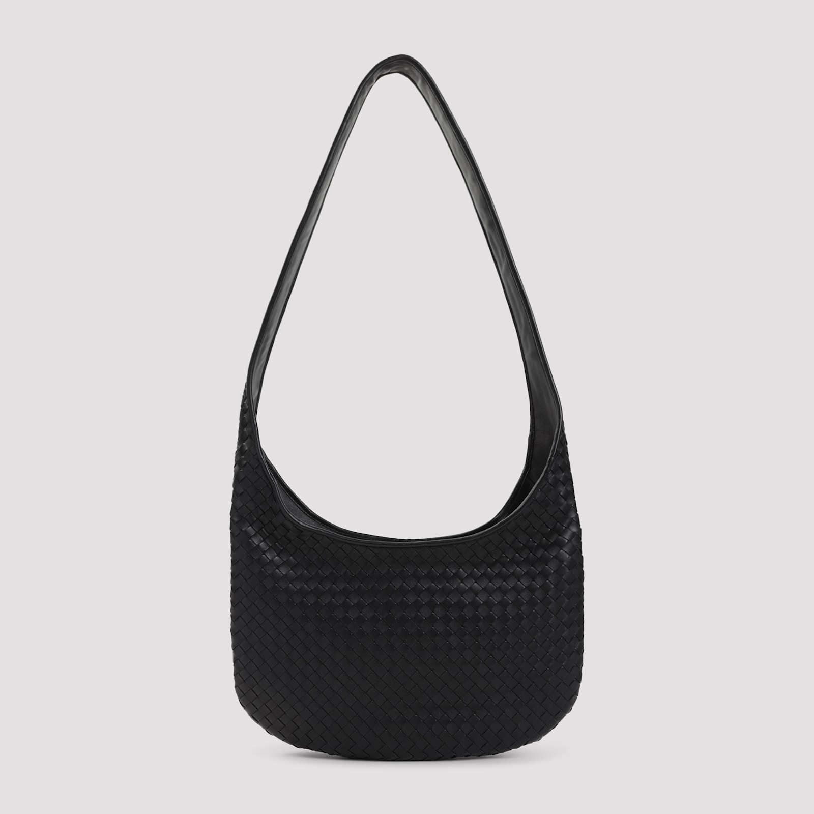 Bottega Veneta Veneto Intrecciato Leather Crossbody Bag In Black Silver