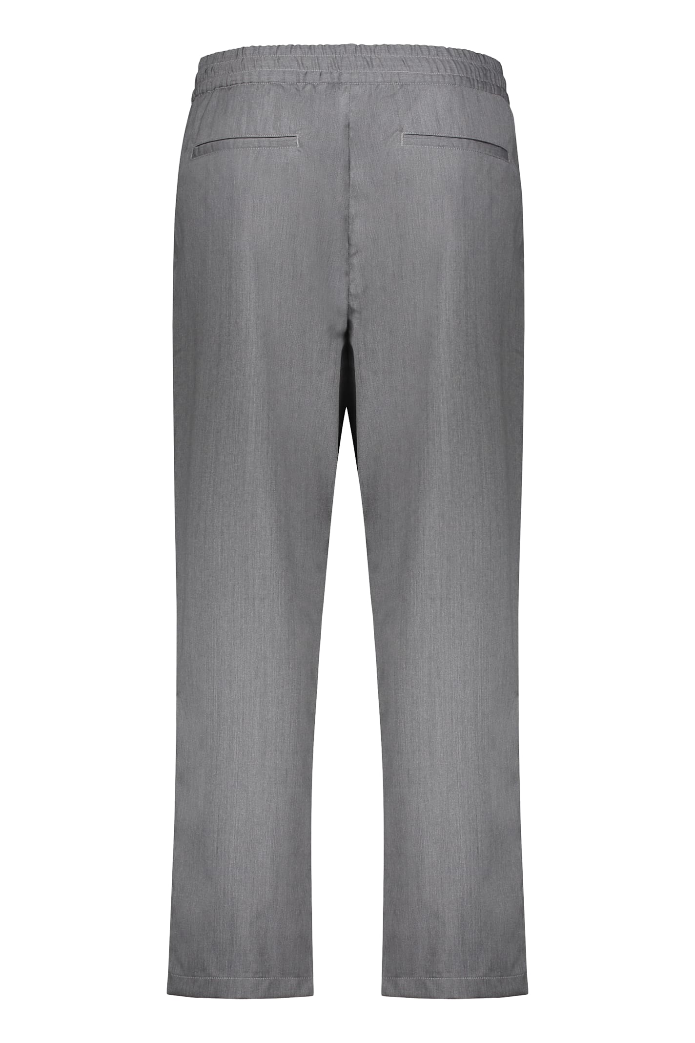 Shop Maison Kitsuné Virgin Wool Trousers In Grey