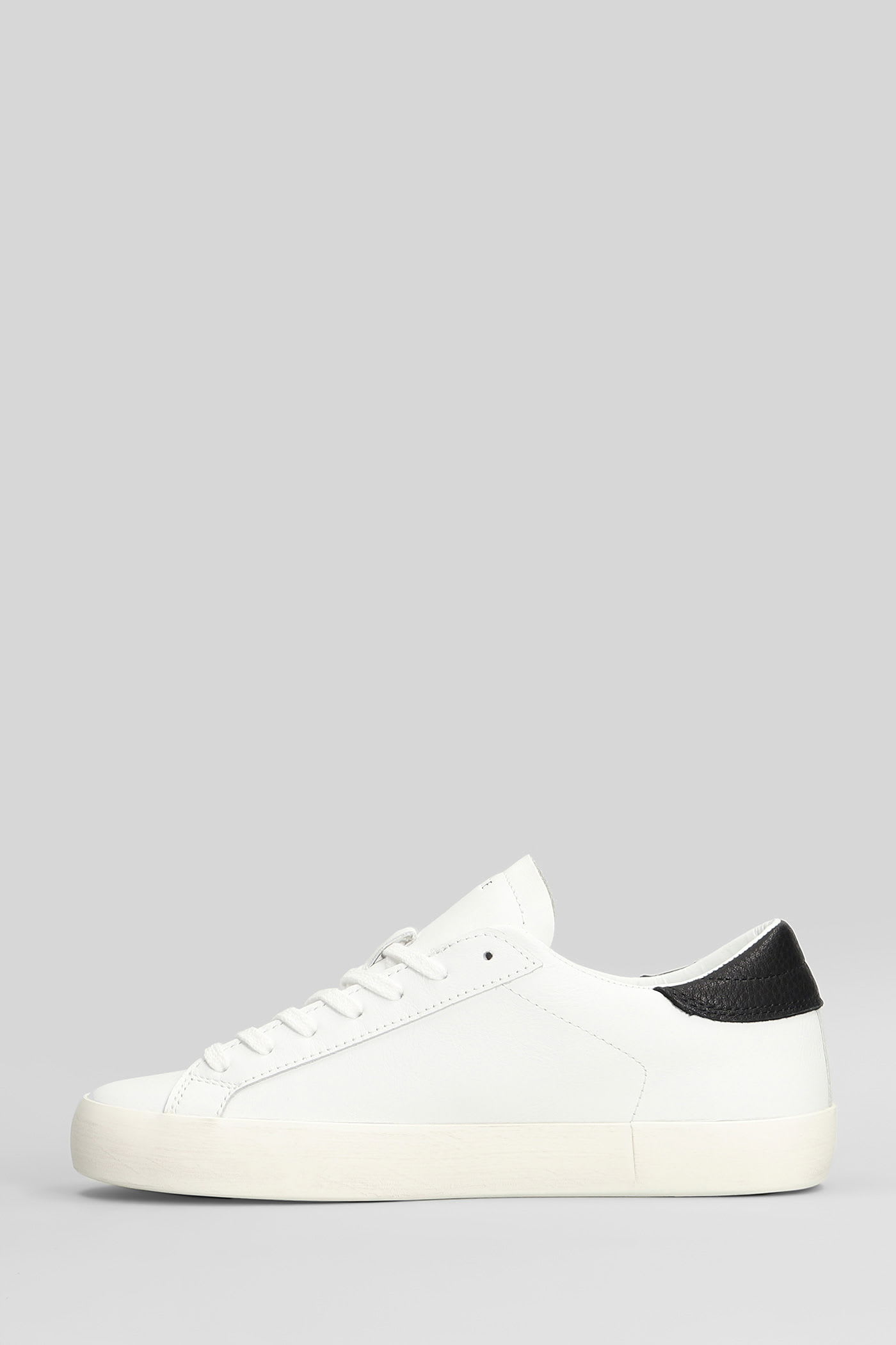 Date Hill Low Calf Sneakers In White Leather In White