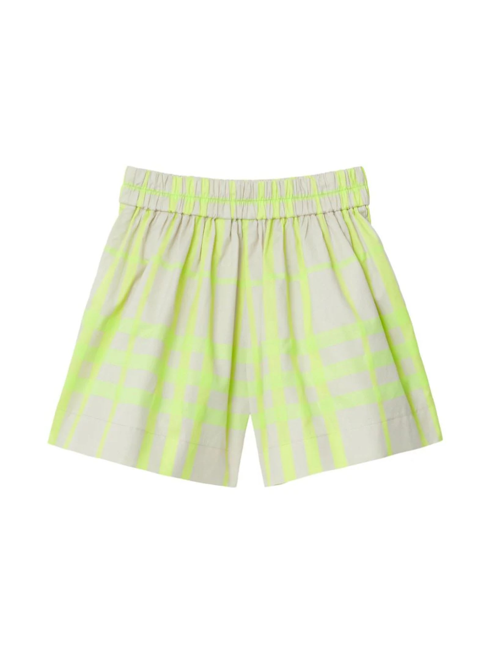 Shop Burberry Kids Skirts Beige In Lime