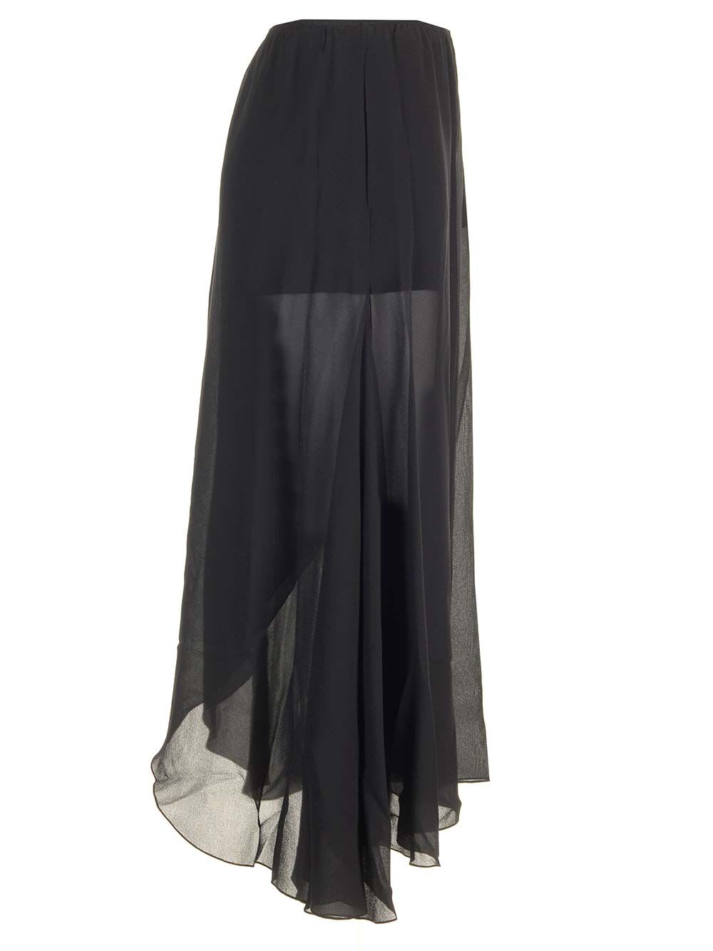 Shop Chloé Flowing Silk Georgette Trousers In Black