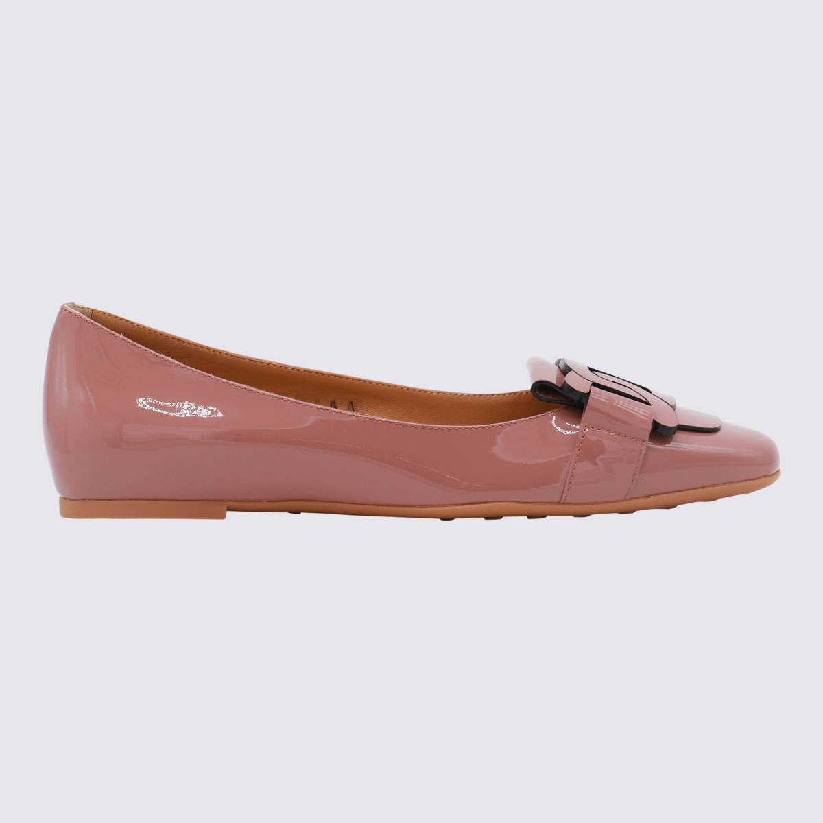 Shop Tod's Dark Pink Flats In Glicine