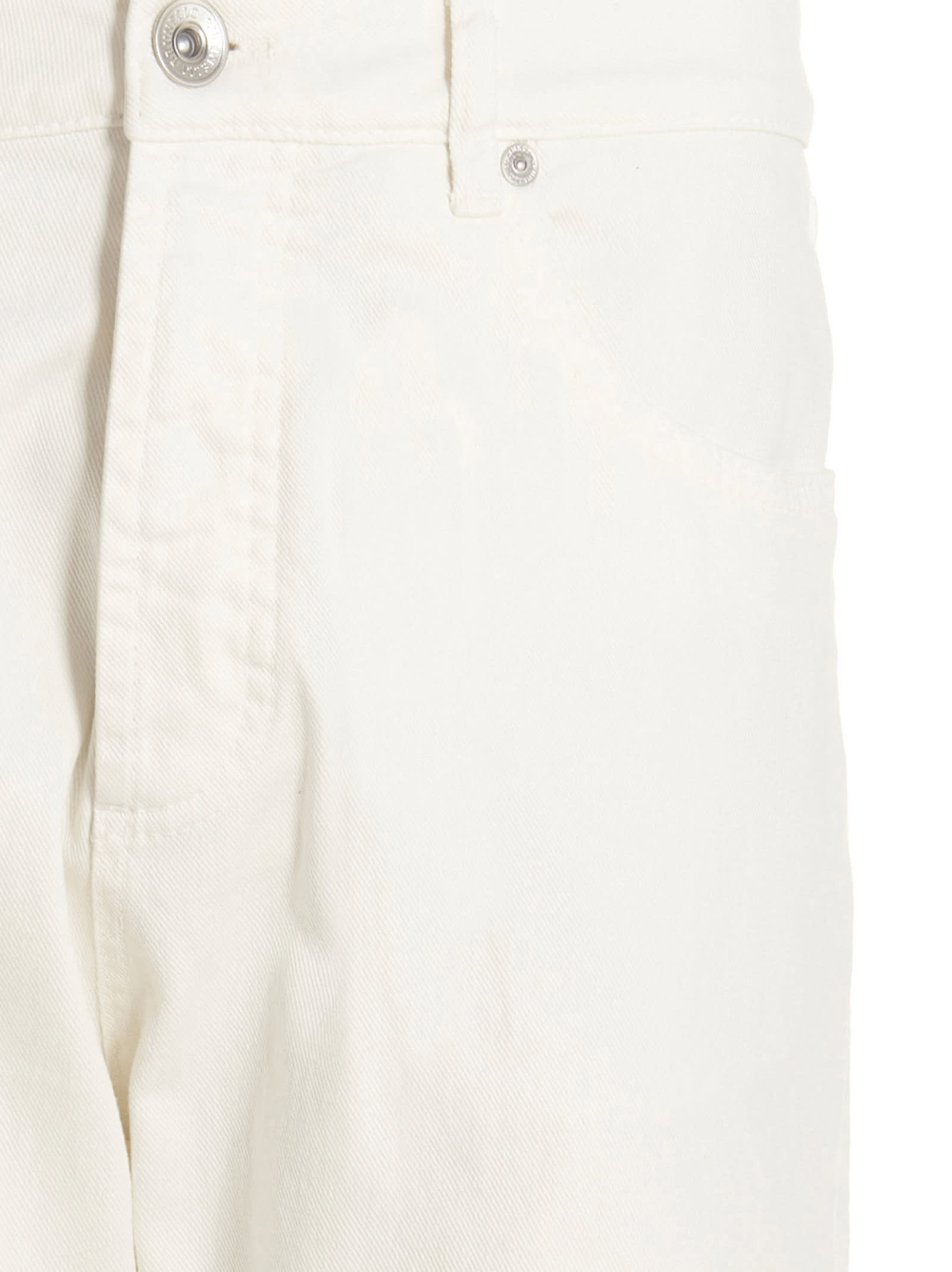 Shop Brunello Cucinelli Logo Embroidery Denim Jeans In White