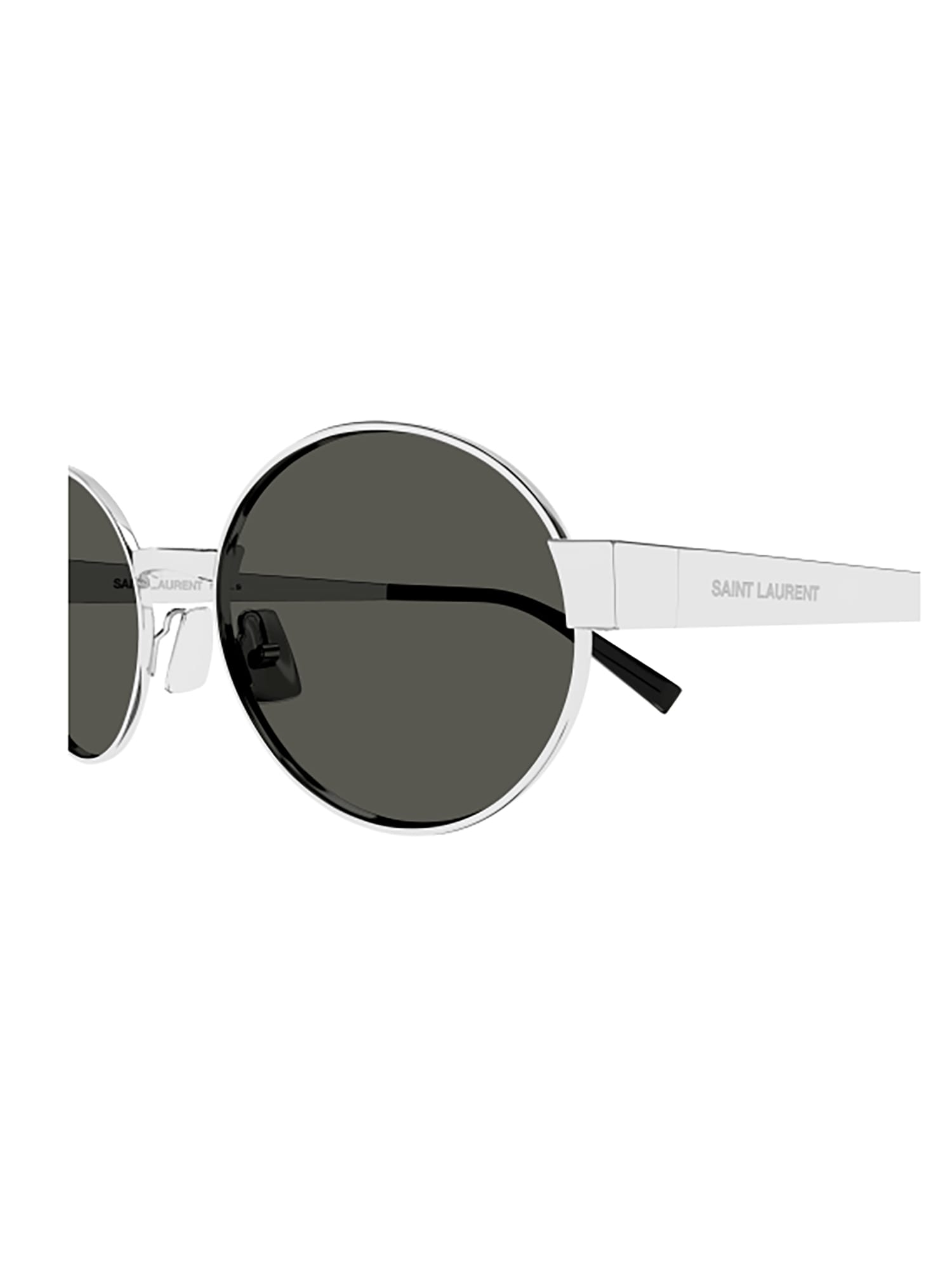 Shop Saint Laurent Sl 692 Sunglasses In Silver Silver Grey