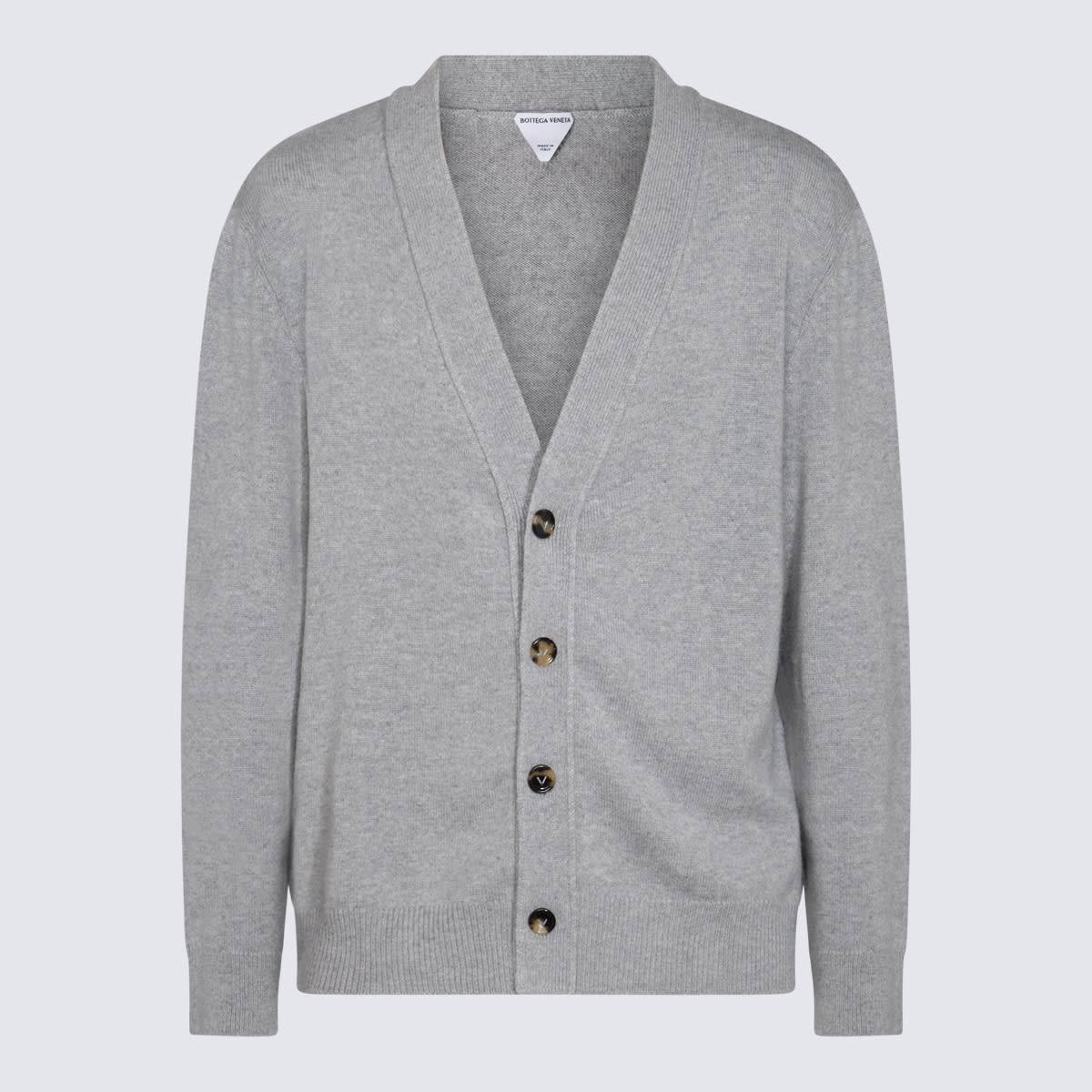 Shop Bottega Veneta Grey Wool Knitwear In Light Grey Melange