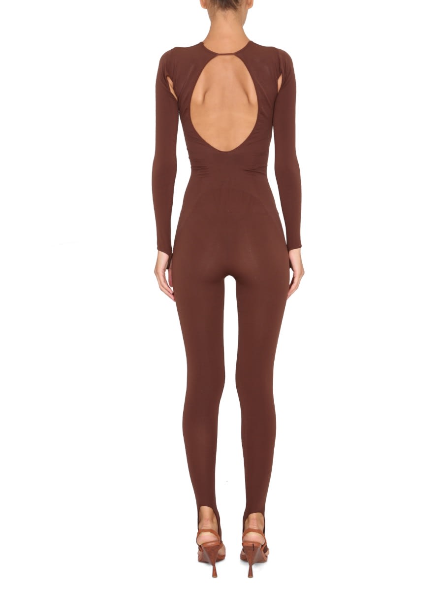 Shop Andreädamo Full Jumpsuit With Cut-out Details In Brown