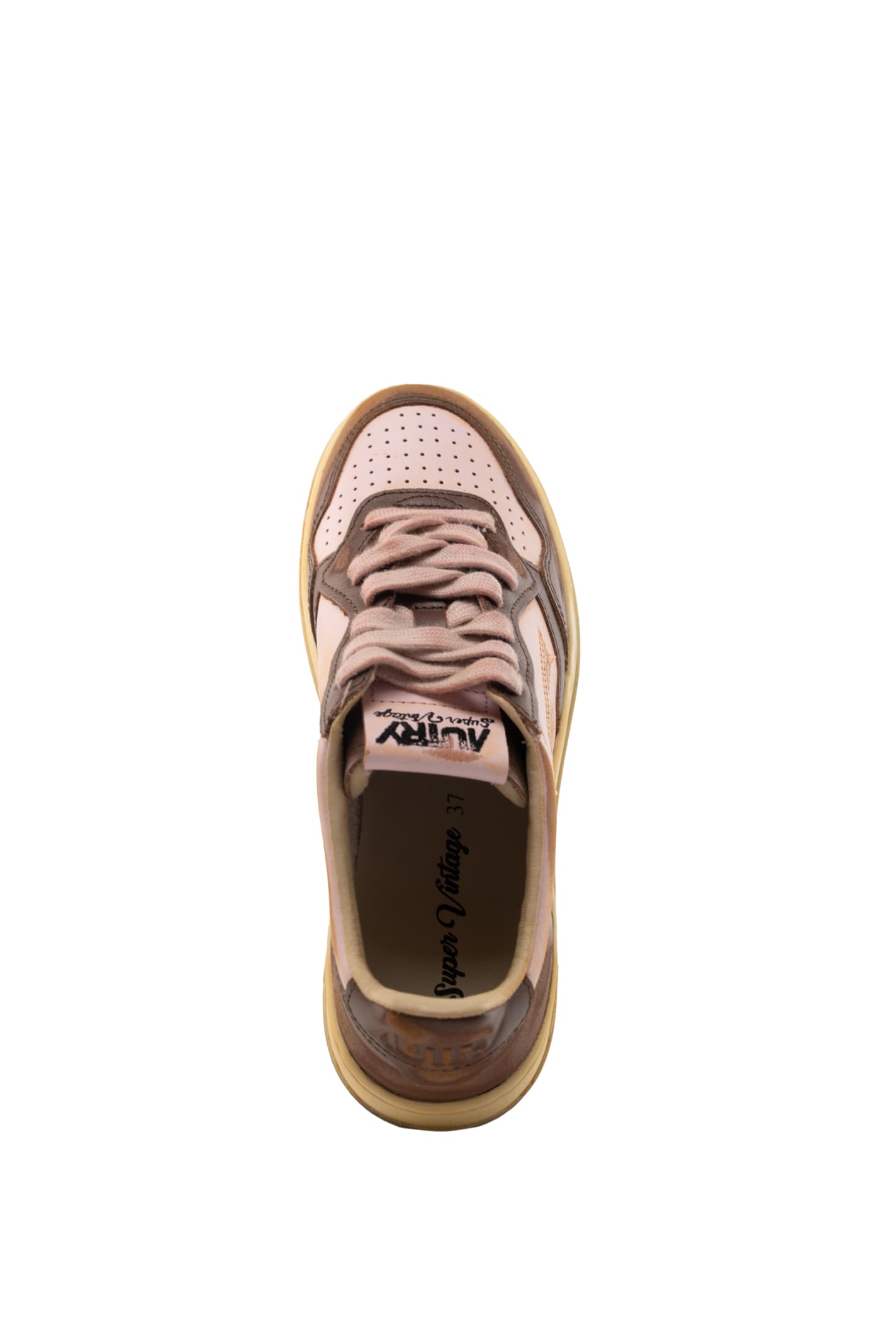 Shop Autry Medalist Low Super Vintage Sneakers In Brown/pink Leather