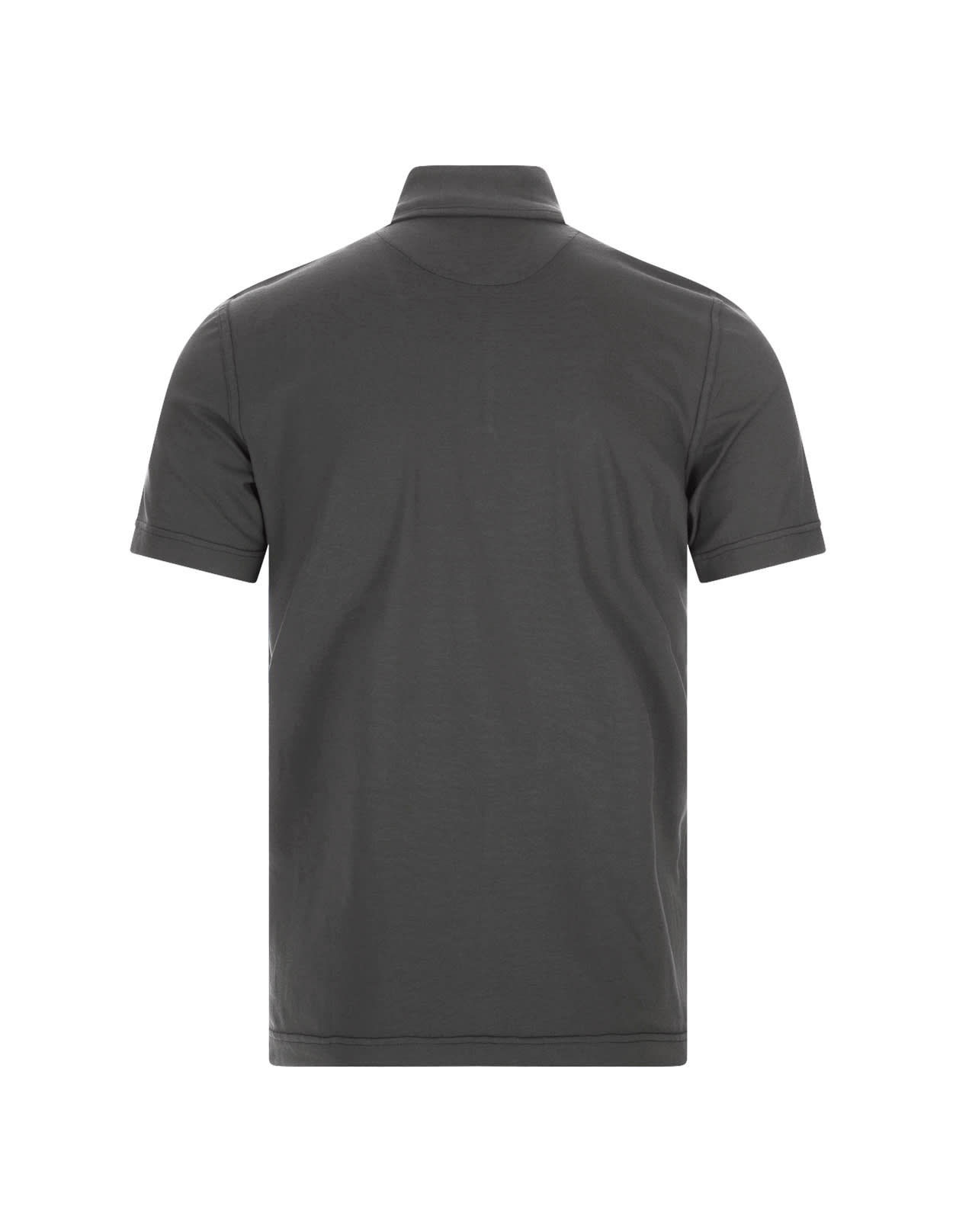 Shop Fedeli Short-sleeved Polo Shirt In Dark Grey Cotton