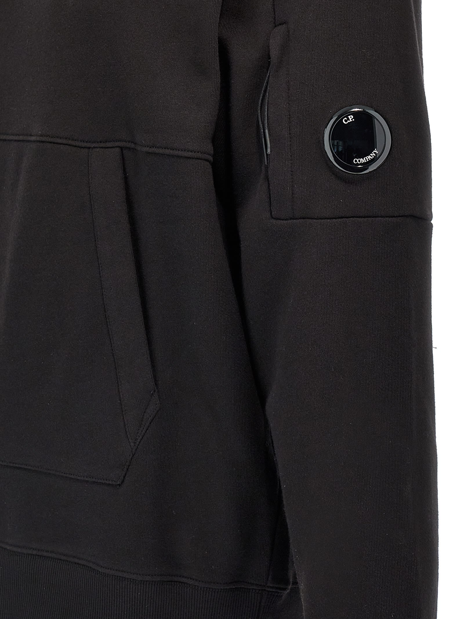 C.p. Company Relaxed-fit Hooded Sweatshirt In Black