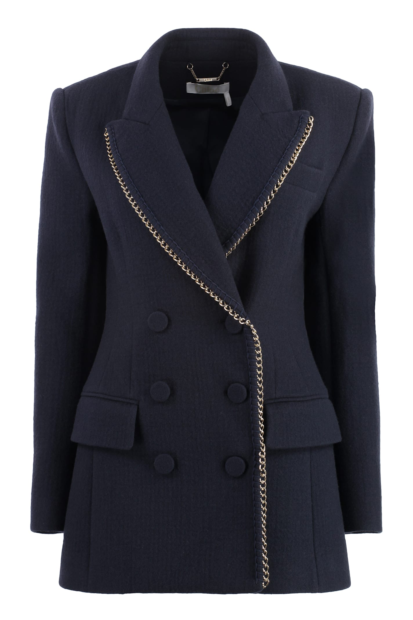 Chloé Double-breasted Virgin Wool Jacket In Blue