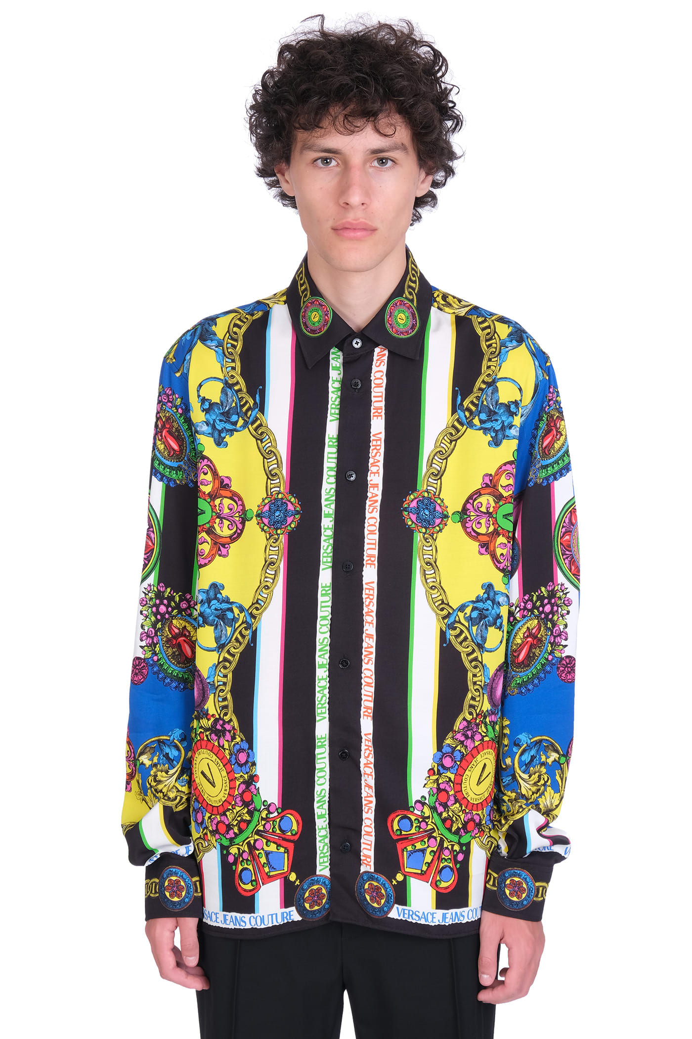 Versace Jeans Couture Shirt In Multicolor Viscose