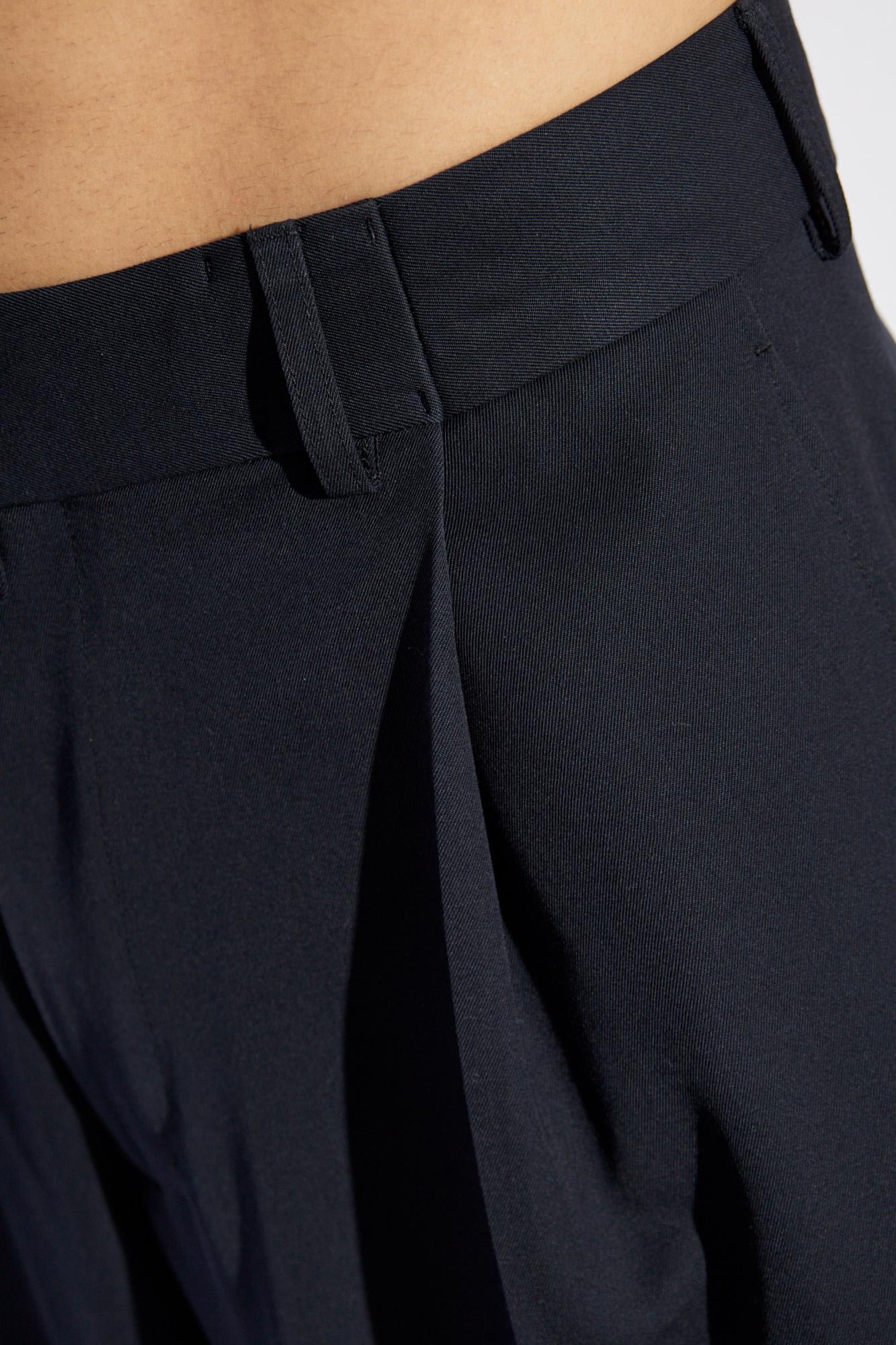 Dries Van Noten Navy-blue Wool Tris Pants In Blue