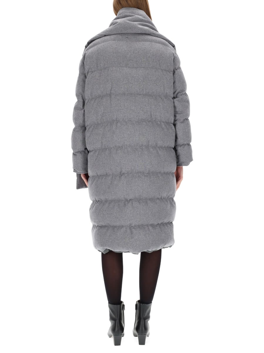 Hugo Boss Pashiza Reversible Long Down Jacket In Gray