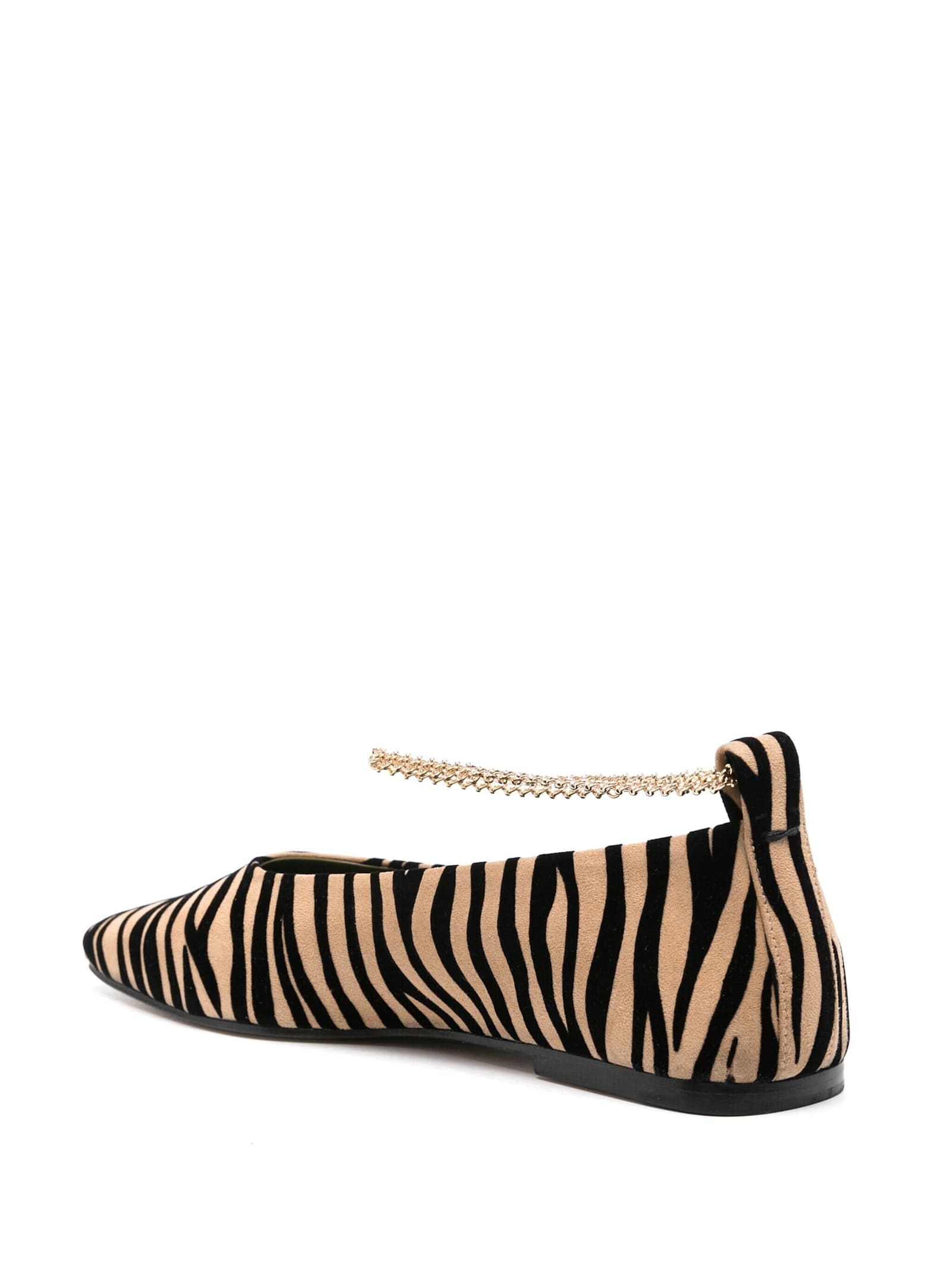 Shop Maria Luca Ballerina Savana Zebra In Cammello Nero