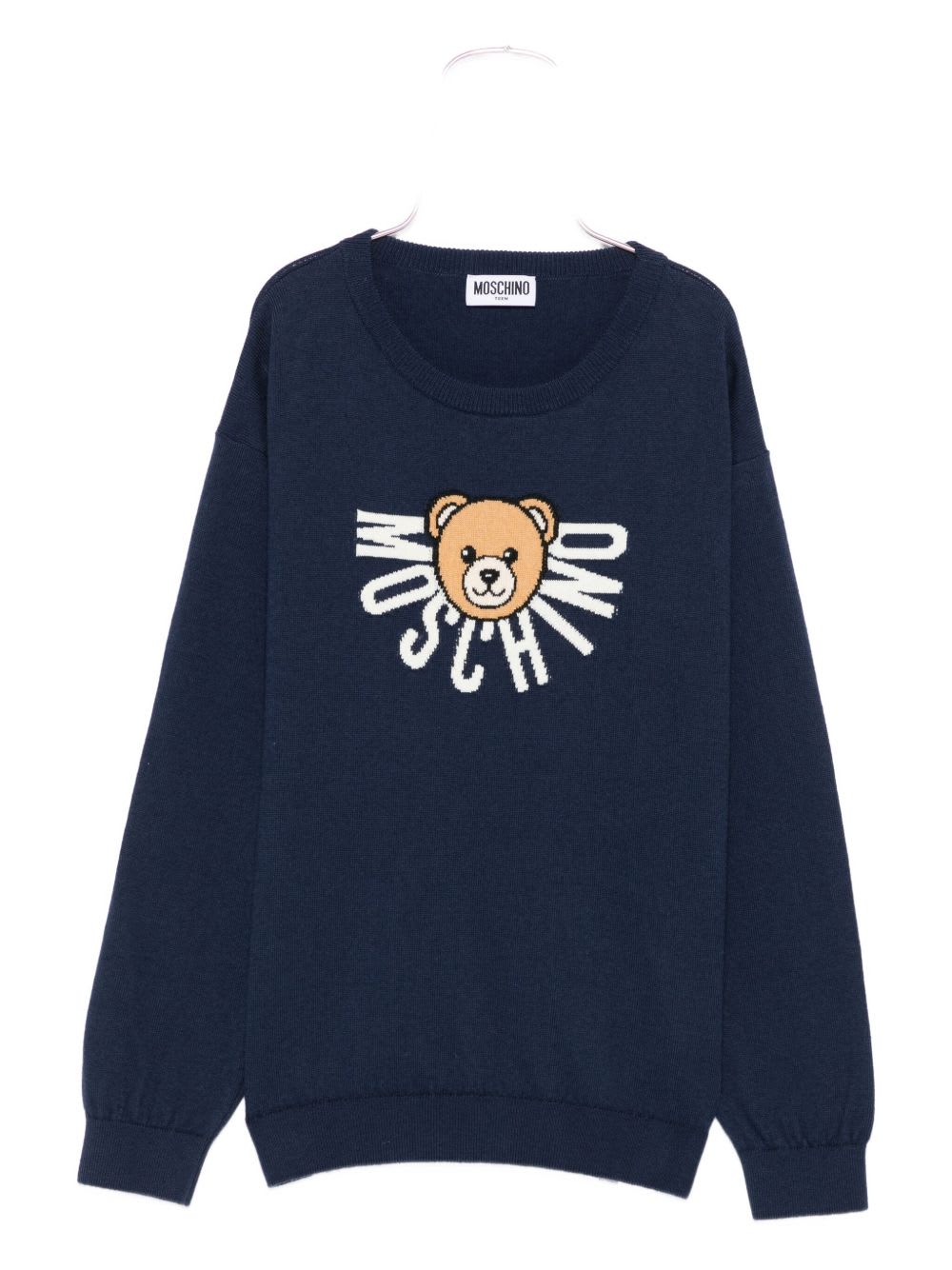 Moschino Kids Logo Sweater In Blue