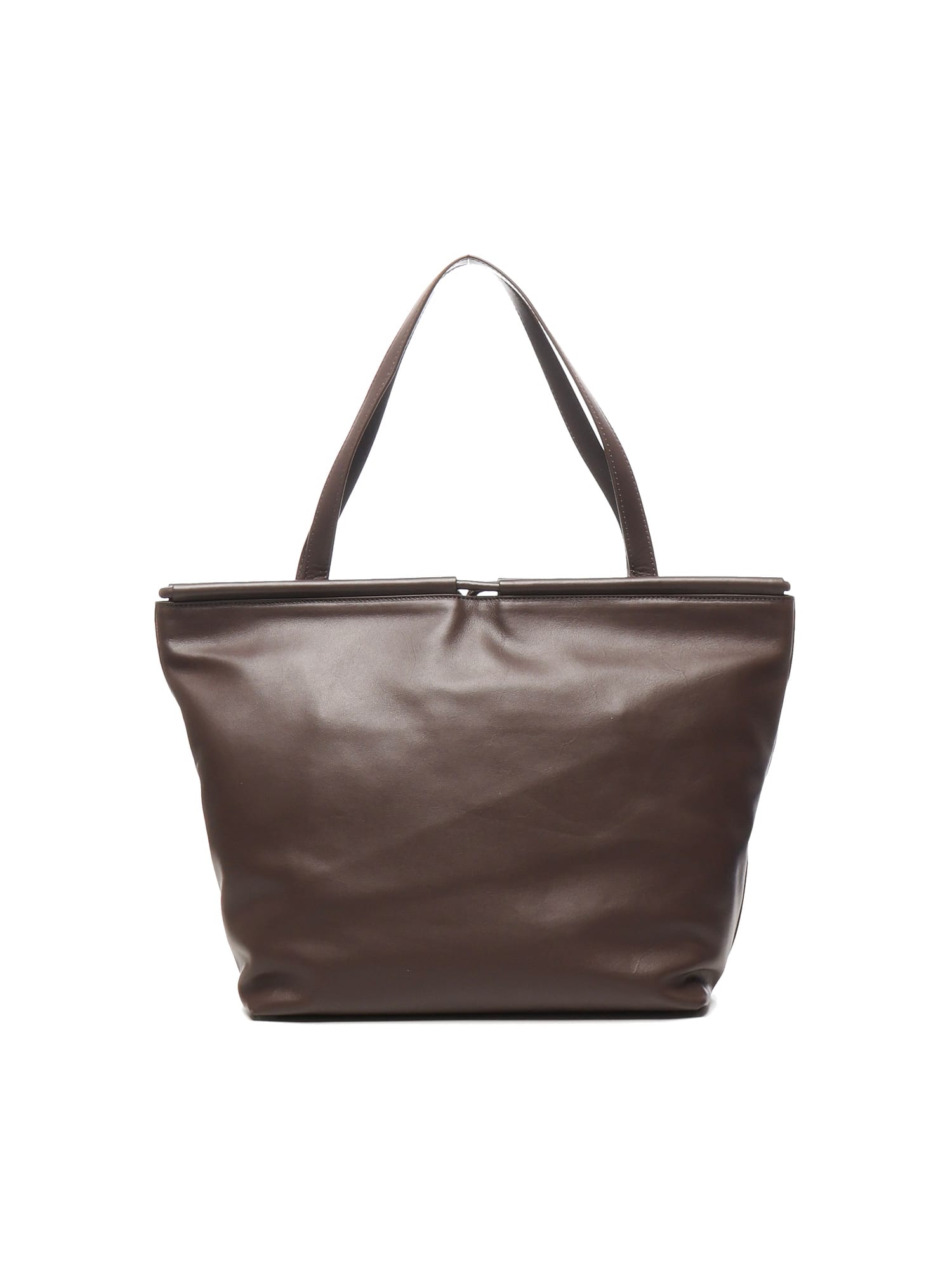 Coccinelle Ring-detail Leather Shoulder Bag In Brown