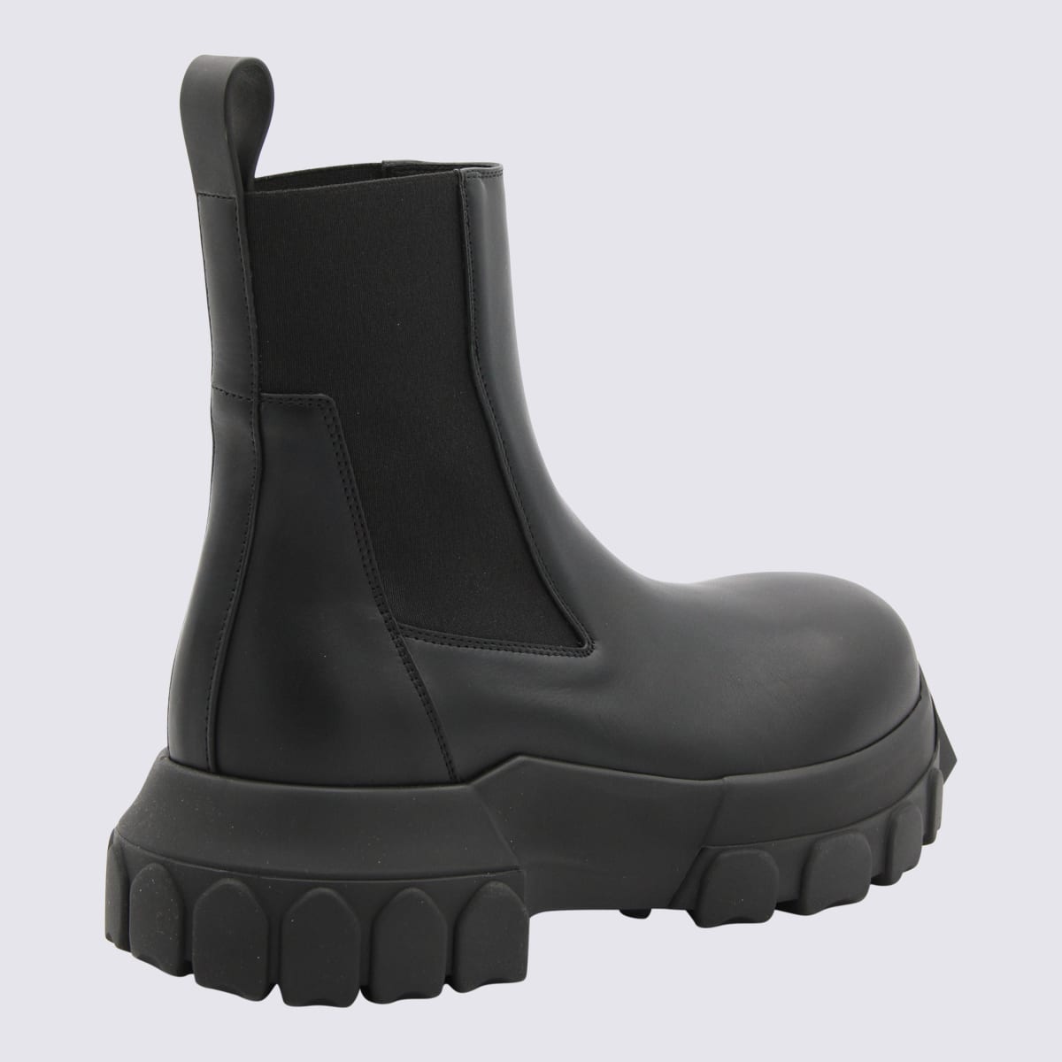 Shop Rick Owens Black Leather Anle Boots