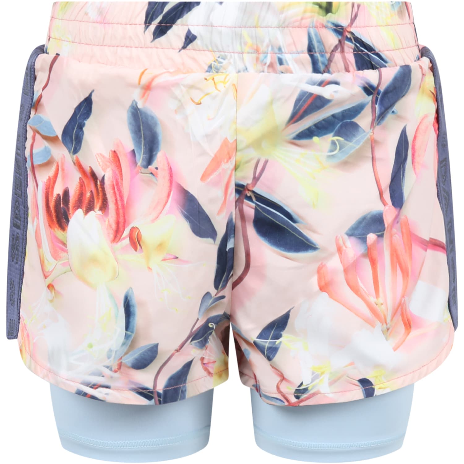 Molo Pink Shorts For Girl With Floral Print