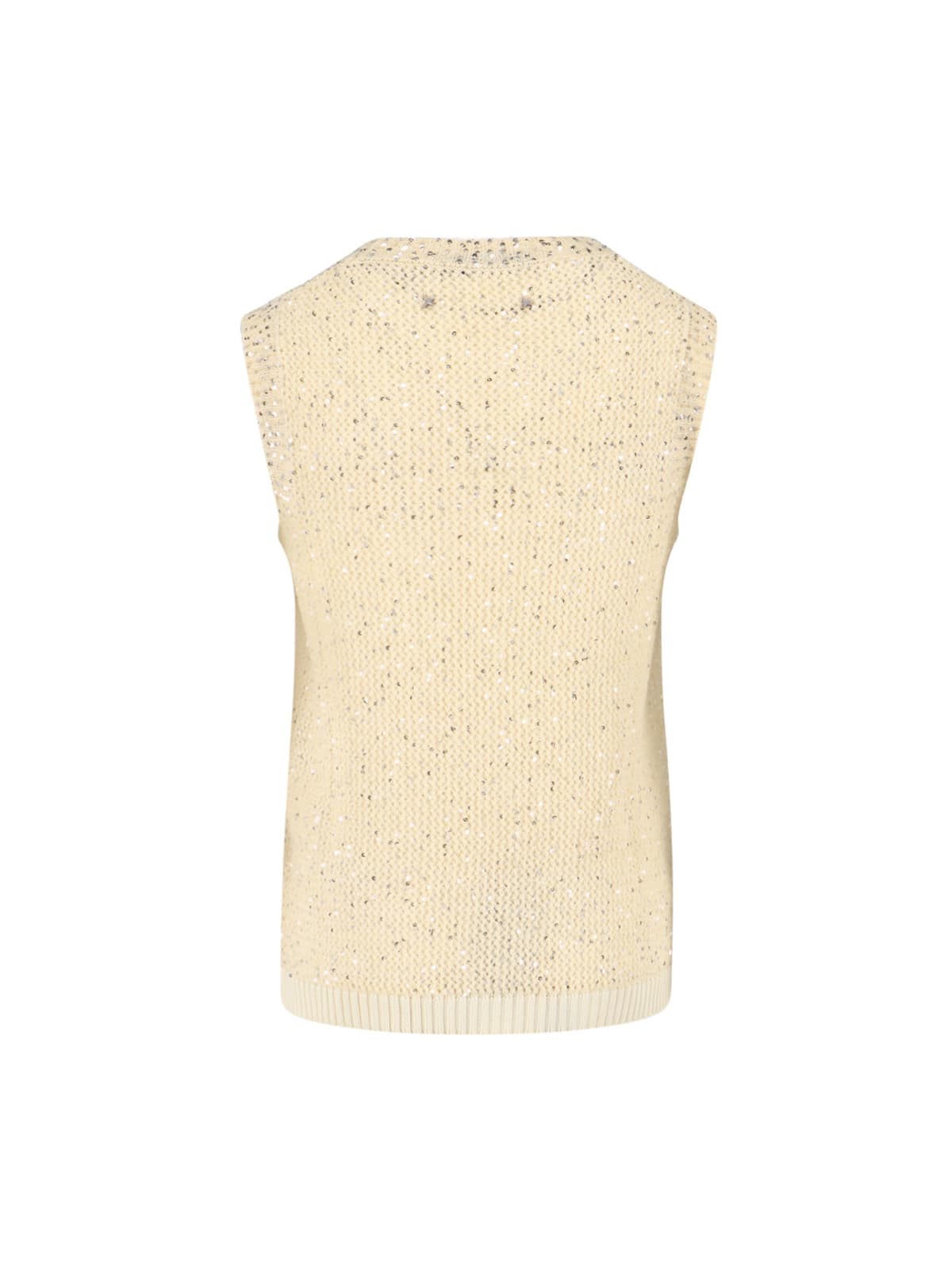 Golden Goose Sequin Knit Tank Top In Neutral