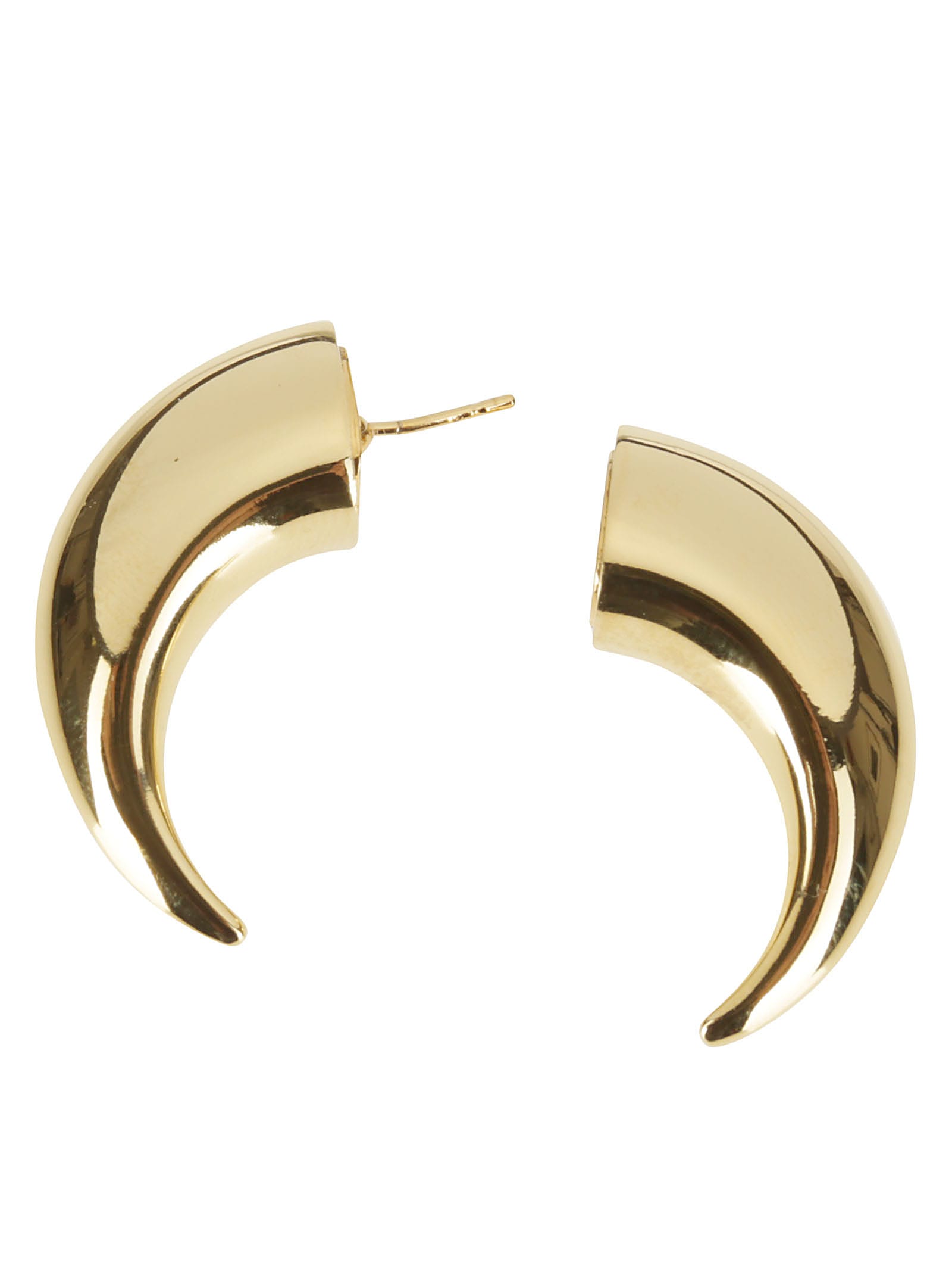 Shop Marine Serre Regenerated Single Tin Moon Stud Earring In Gold