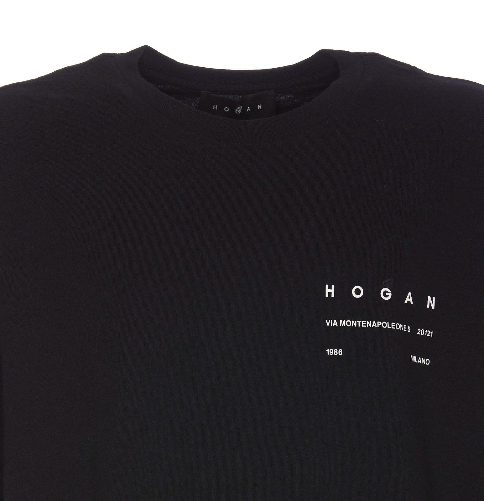 Tシャツ・カットソー HOGAN Crew-neck T-shirt with lettering Hogan Crew-neck T-shirt With Lettering In Black | ModeSens