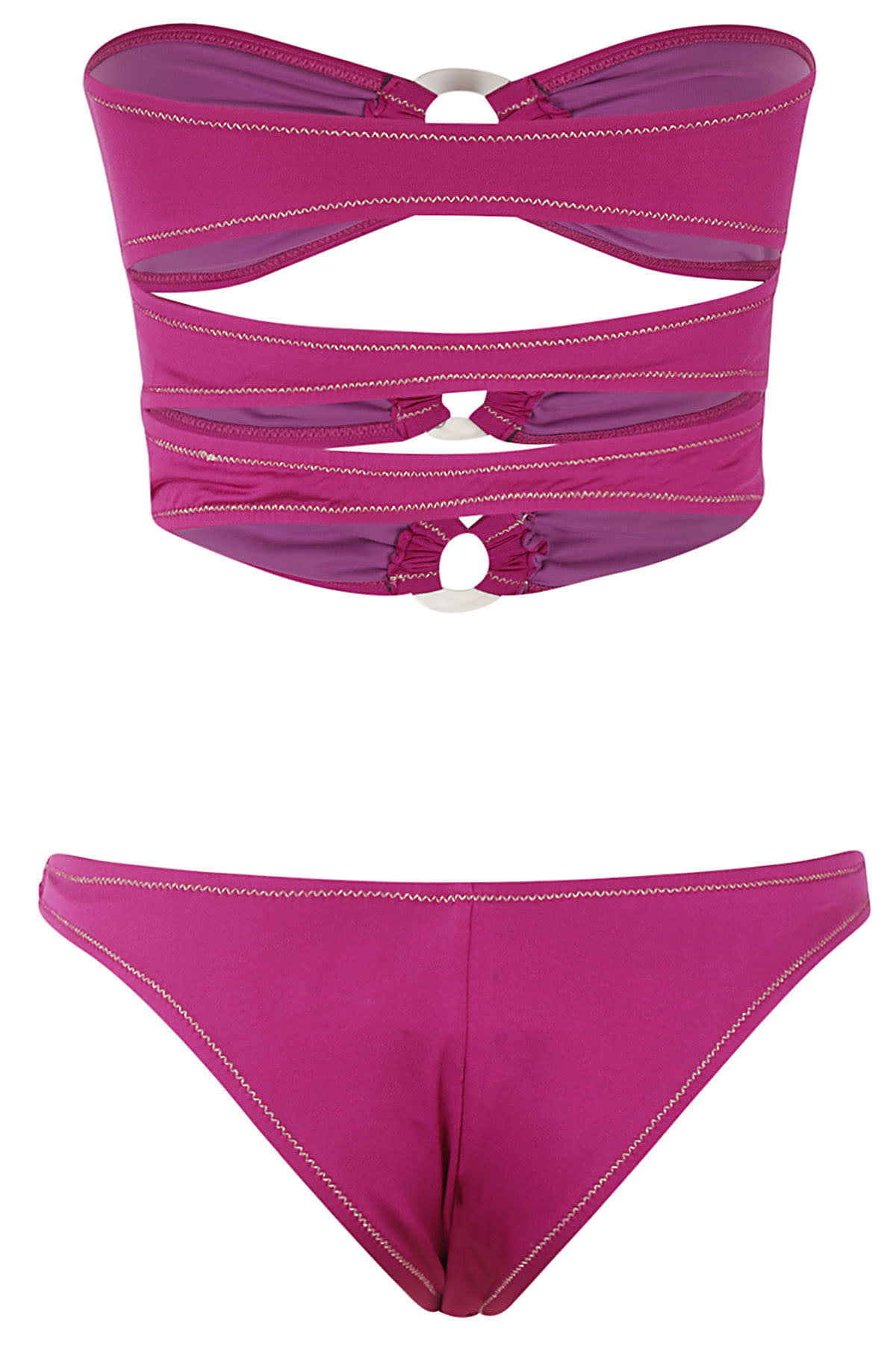 Reina Olga 3 Row Bandeau In Shiny Purple