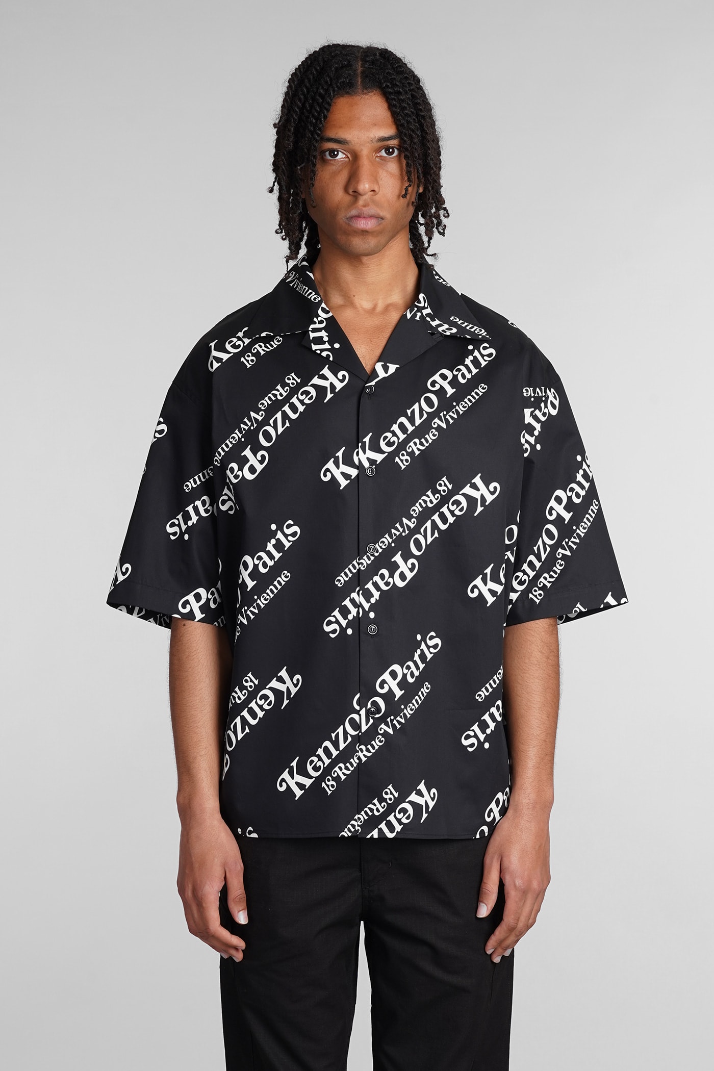Shop Kenzo Shirt In Black Cotton