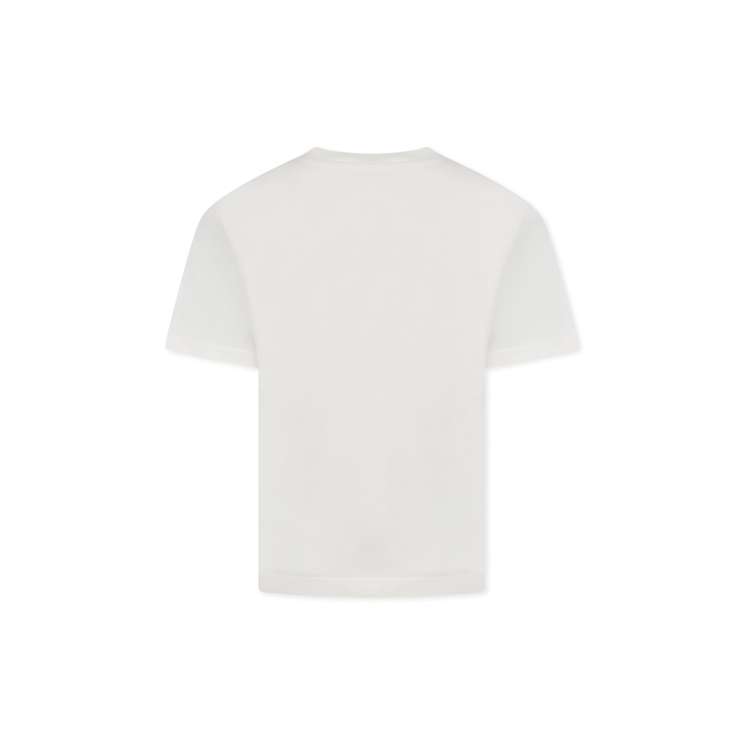 Shop Msgm Ivory T-shirt For Boy With Logo