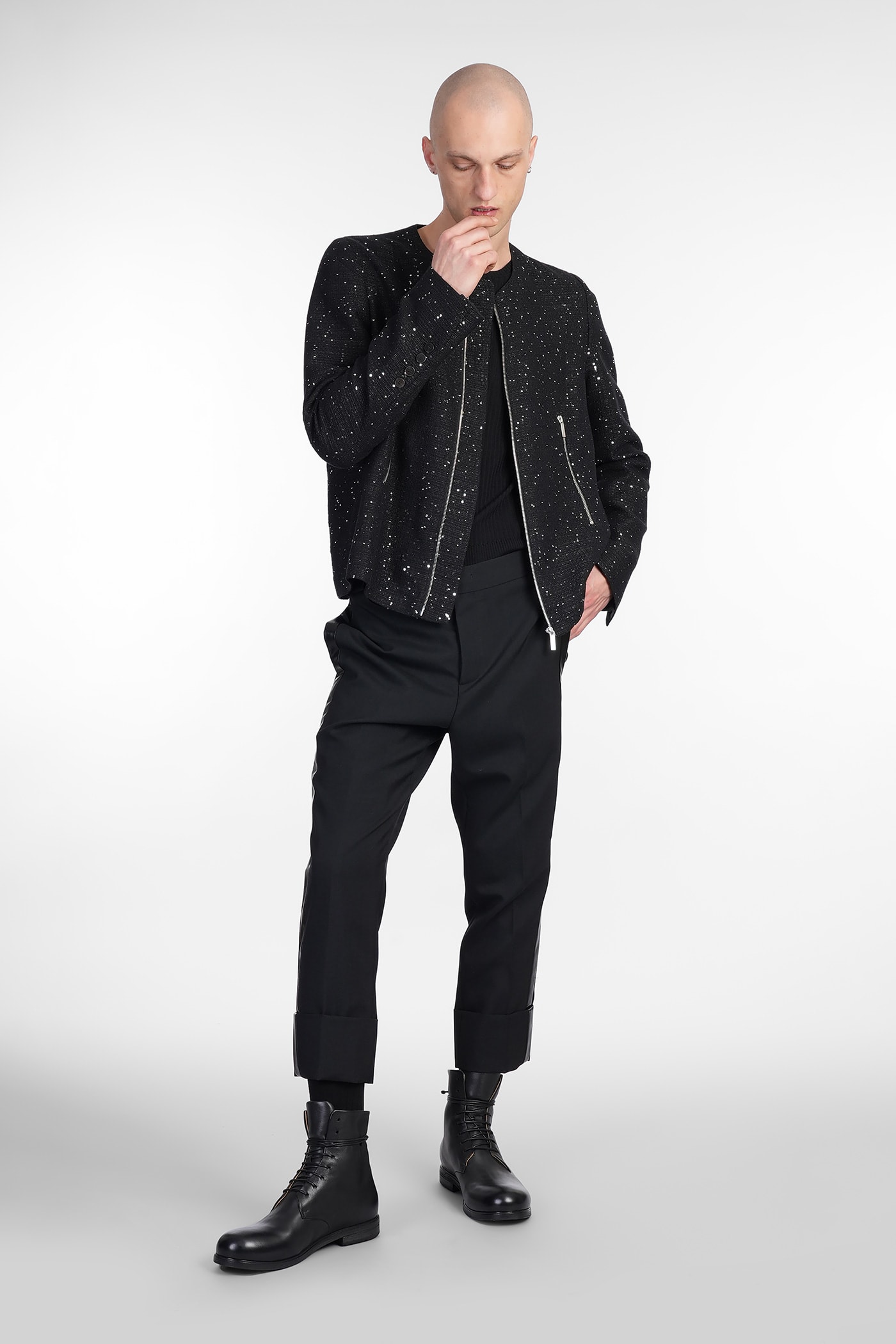 Sapio N 36 Casual Jacket In Black Cotton In Black