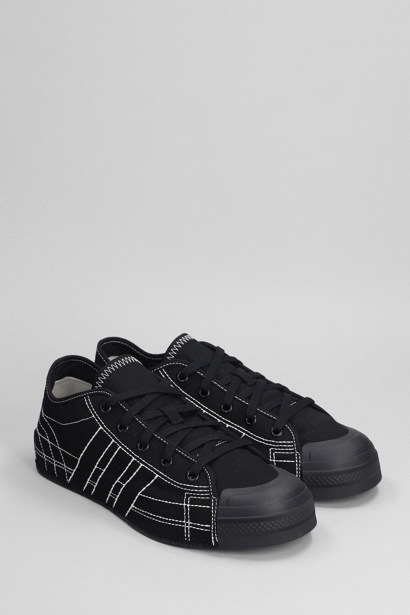 Shop Y-3 Nizza Lo Sneakers In Black Cotton