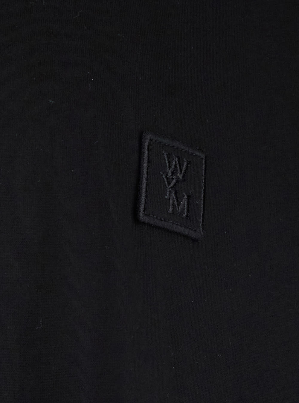 Wooyoungmi Black Crewneck T-shirt With Logo Patch On The Front And Floral Motif On The Rear In Cotton Man In Black