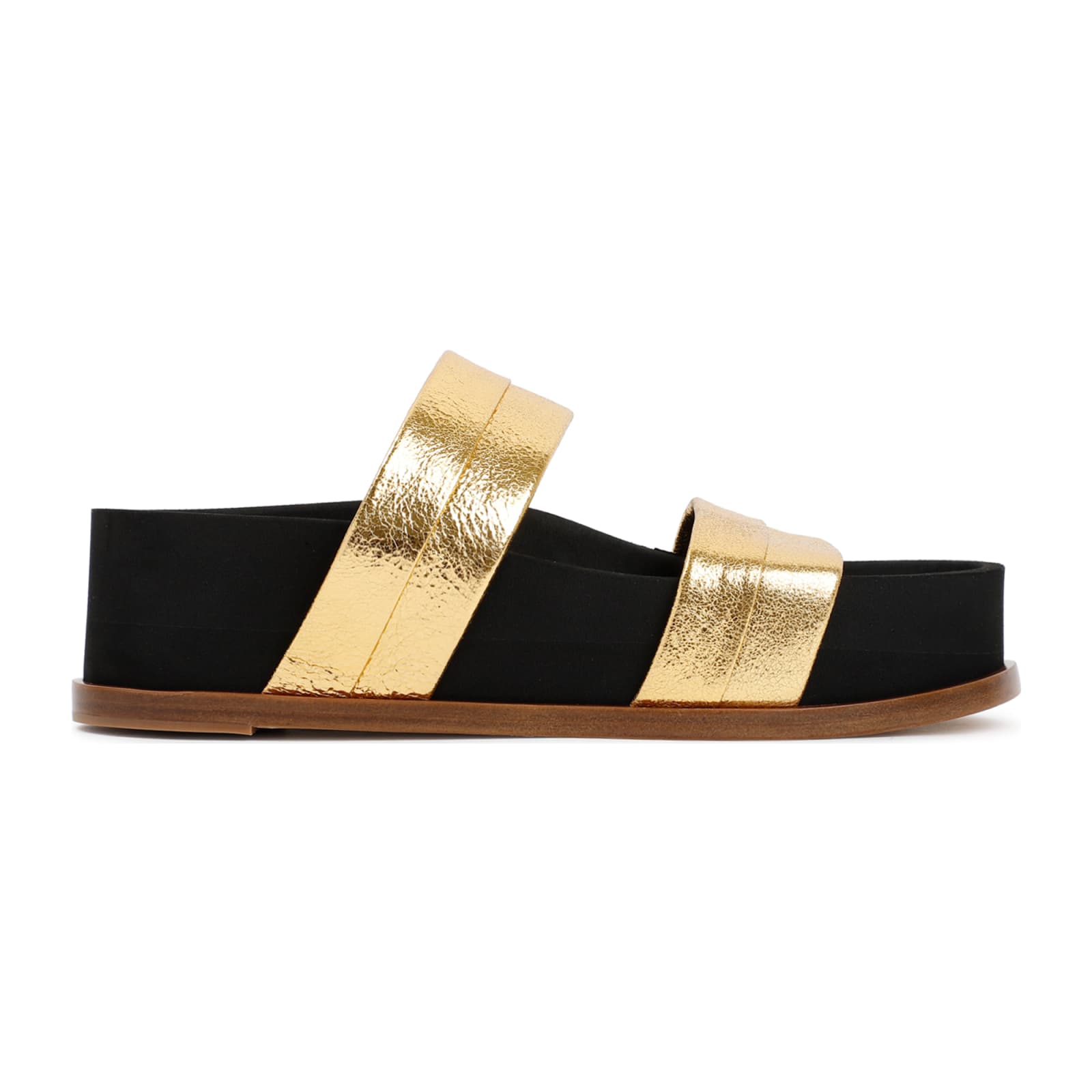 Shop Gabriela Hearst Striker Sandal In Gld Gold