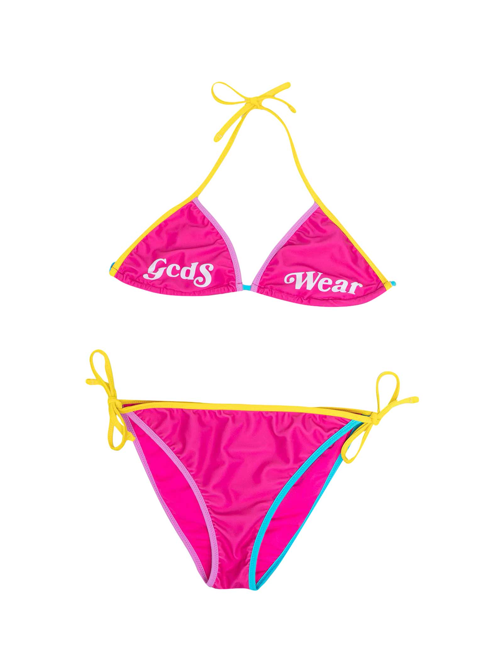 GCDS Mini Fuchsia Teen Triangle Bikini