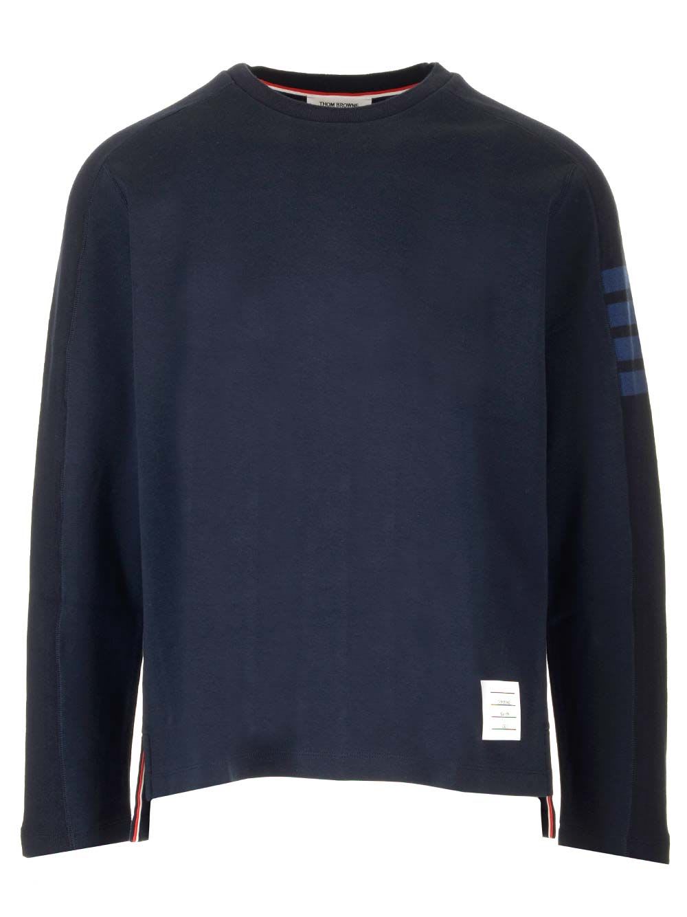 Thom Browne 4-bar Long Sleeve T-shirt In Purple