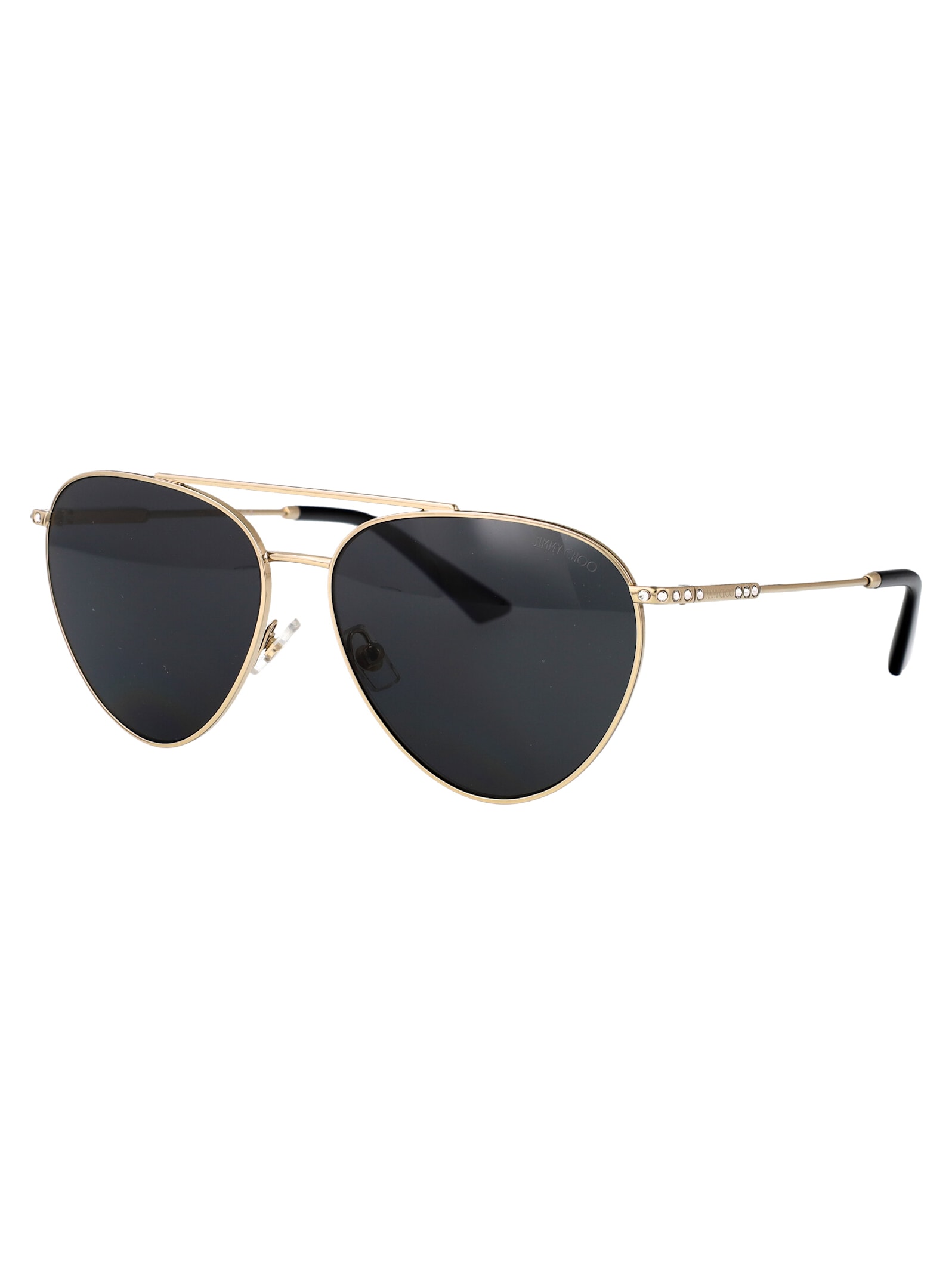 Jimmy Choo Womens Gold Jc4002b Pilot-frame Steel Sunglasses In Pale Gold