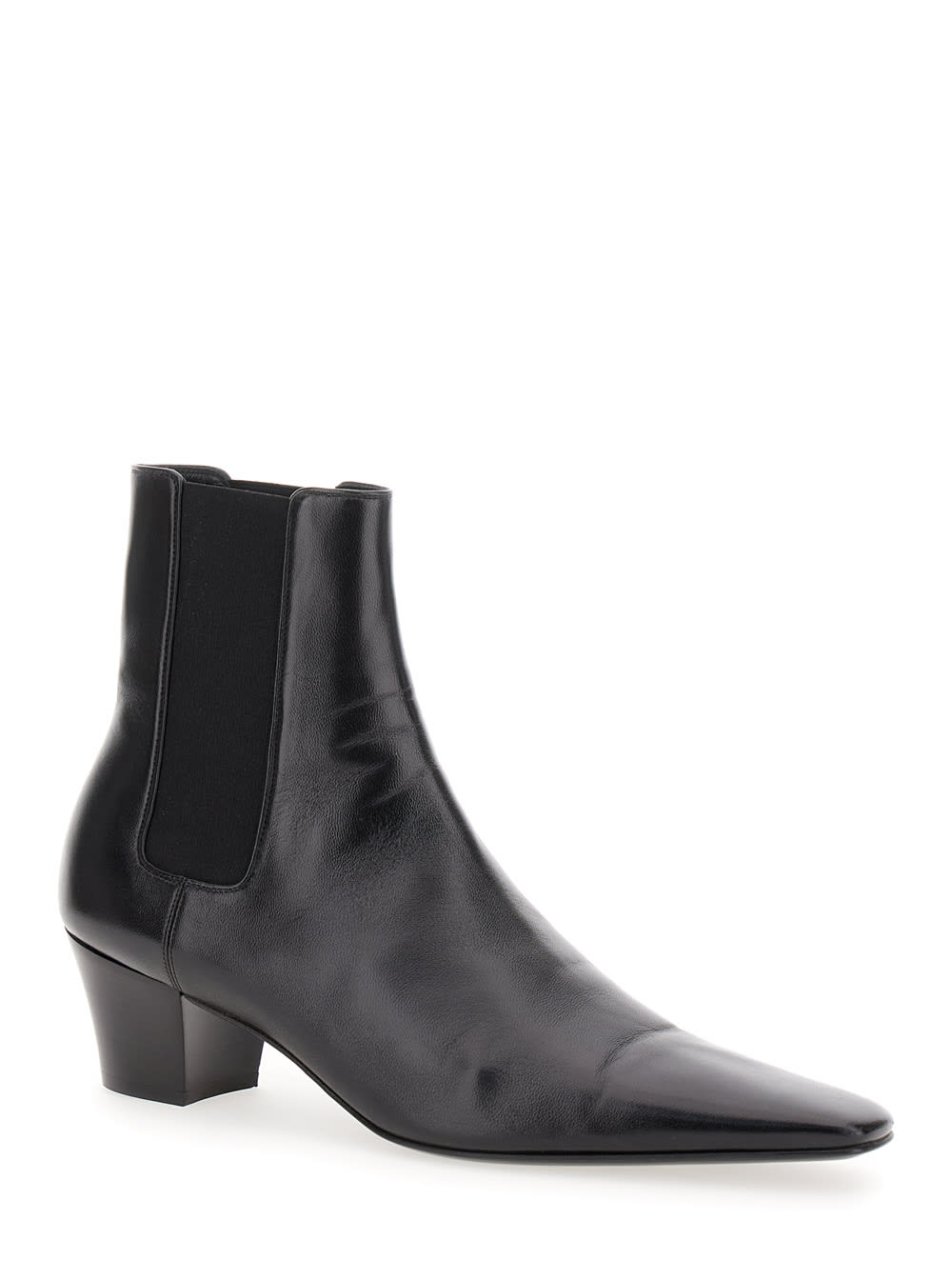 SAINT LAURENT RAINER BLACK CHELSEA BOOTS WITH CUBAN HEEL IN SMOOTH LEATHER MAN 