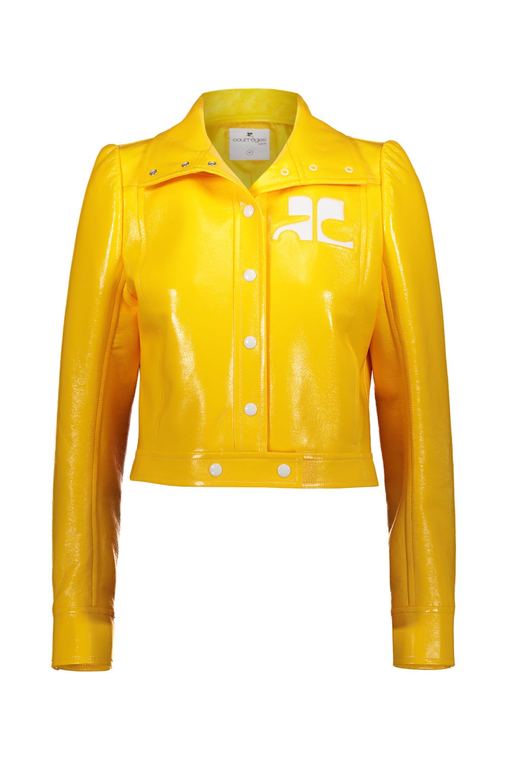 Shop Courrèges Iconic Vinyl Jacket In Yellow