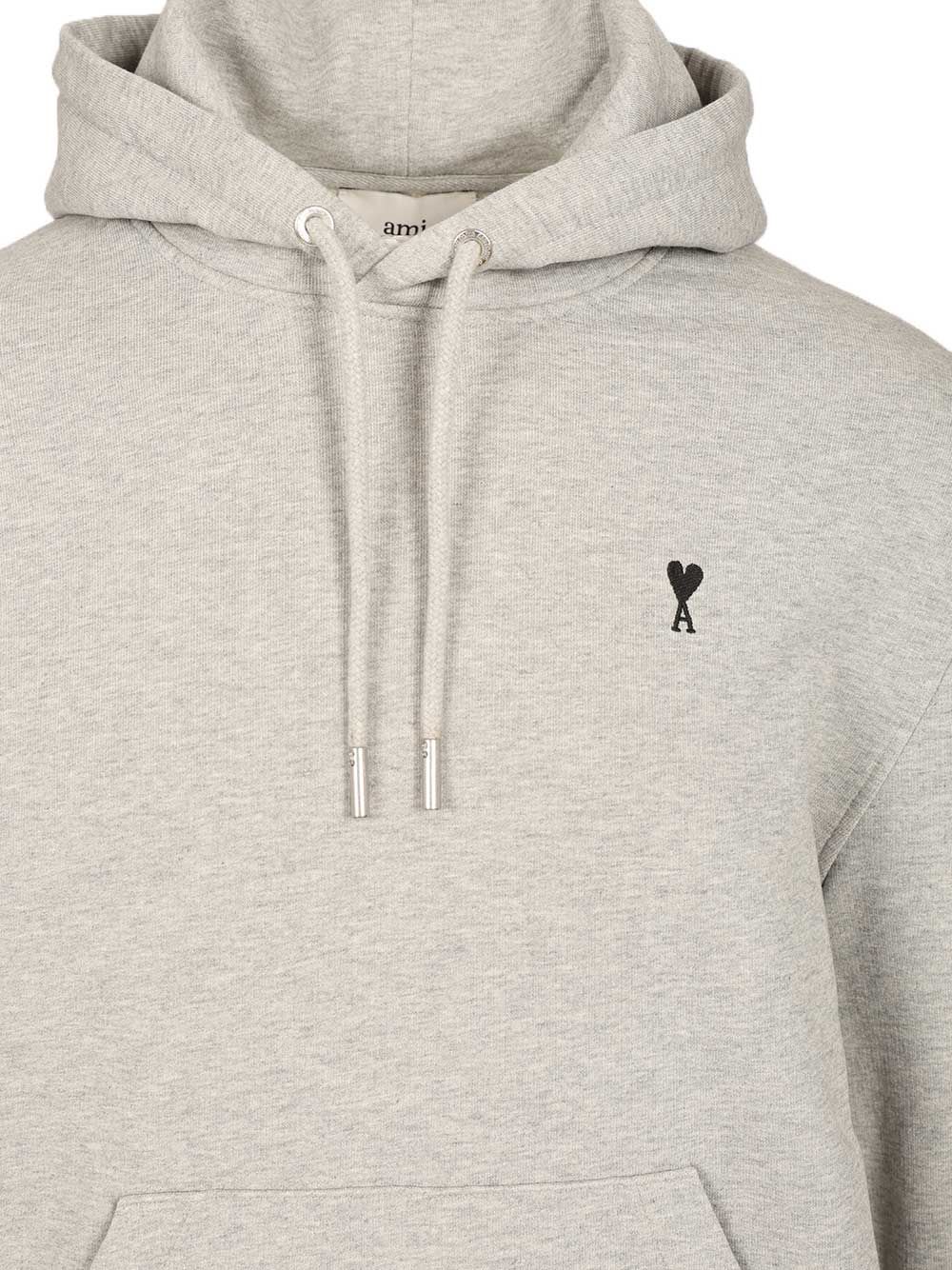 Ami Alexandre Mattiussi Ami Paris Ami Paris Grey Cotton Ami De Coeur Hoodie In White