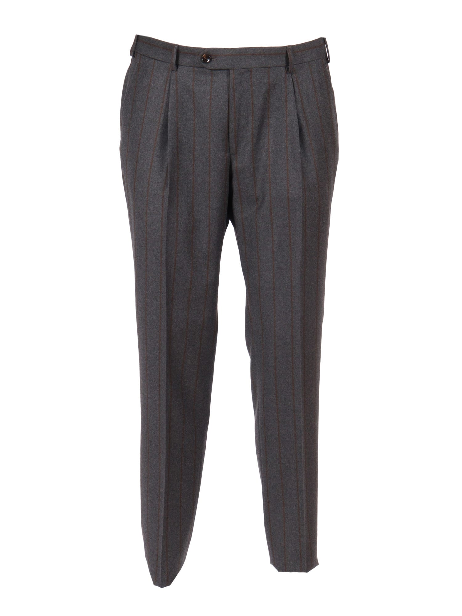 Luigi Bianchi Mantova Pinstripe Wool Suit In Gray