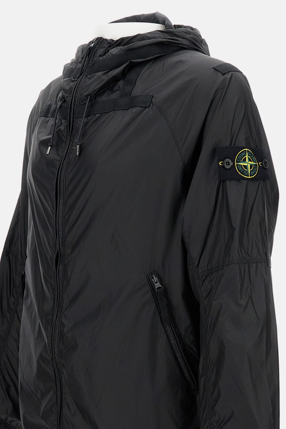 Stone Island Ripstop Jacket Hero Lancio In Black