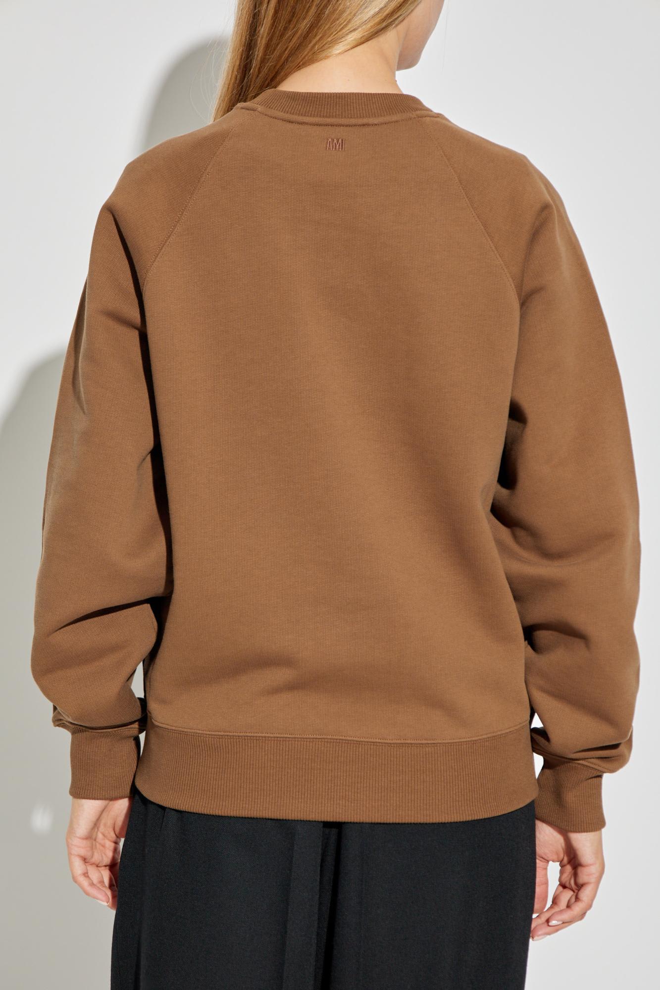 Ami Alexandre Mattiussi Sweatshirt With Logo In Brown