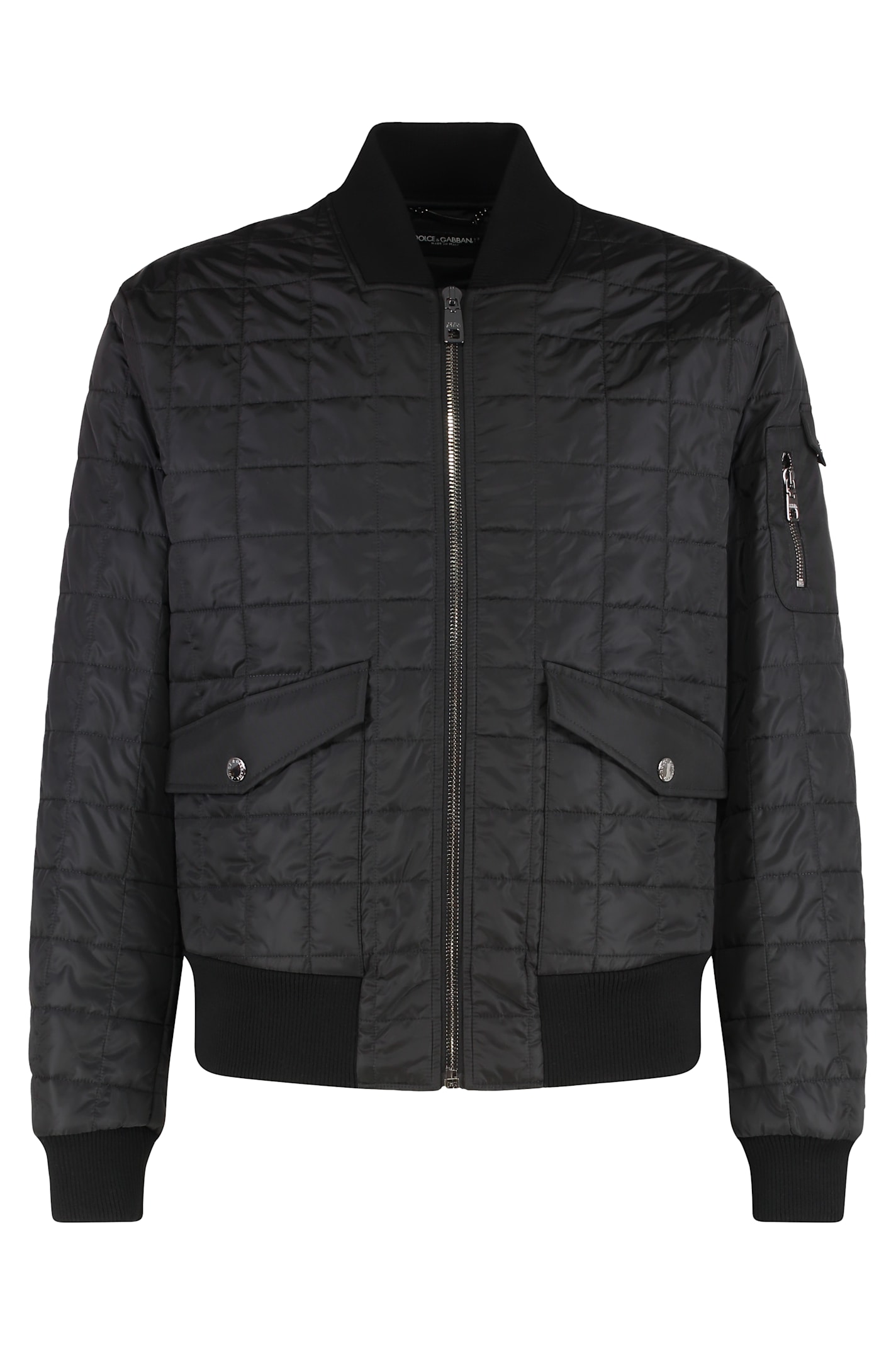 Dolce & Gabbana Quilted Bomber Jacket In Black