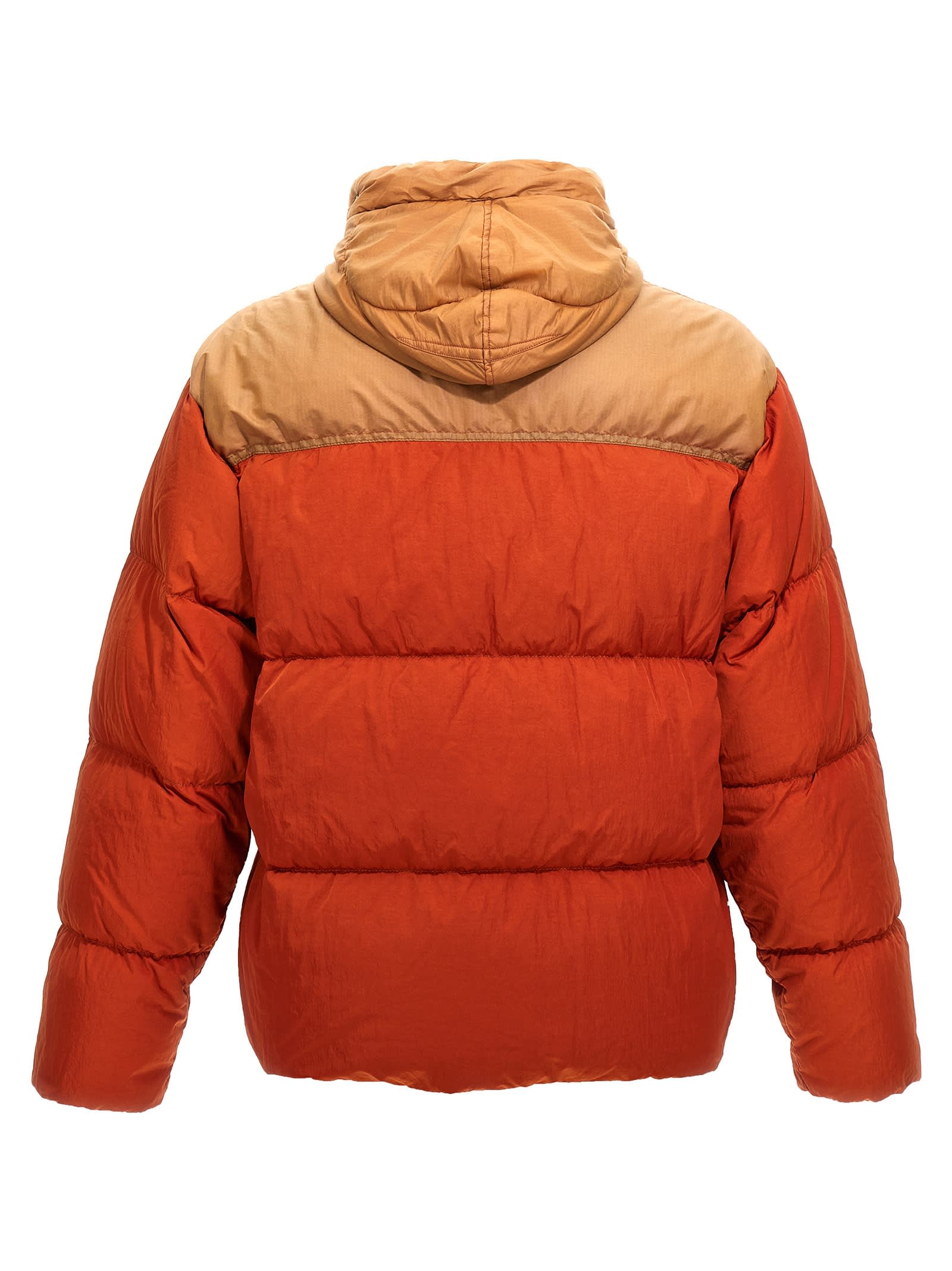 Shop C.p. Company Eco Chrome-r Mixed Goggle Down Jacket In Orange